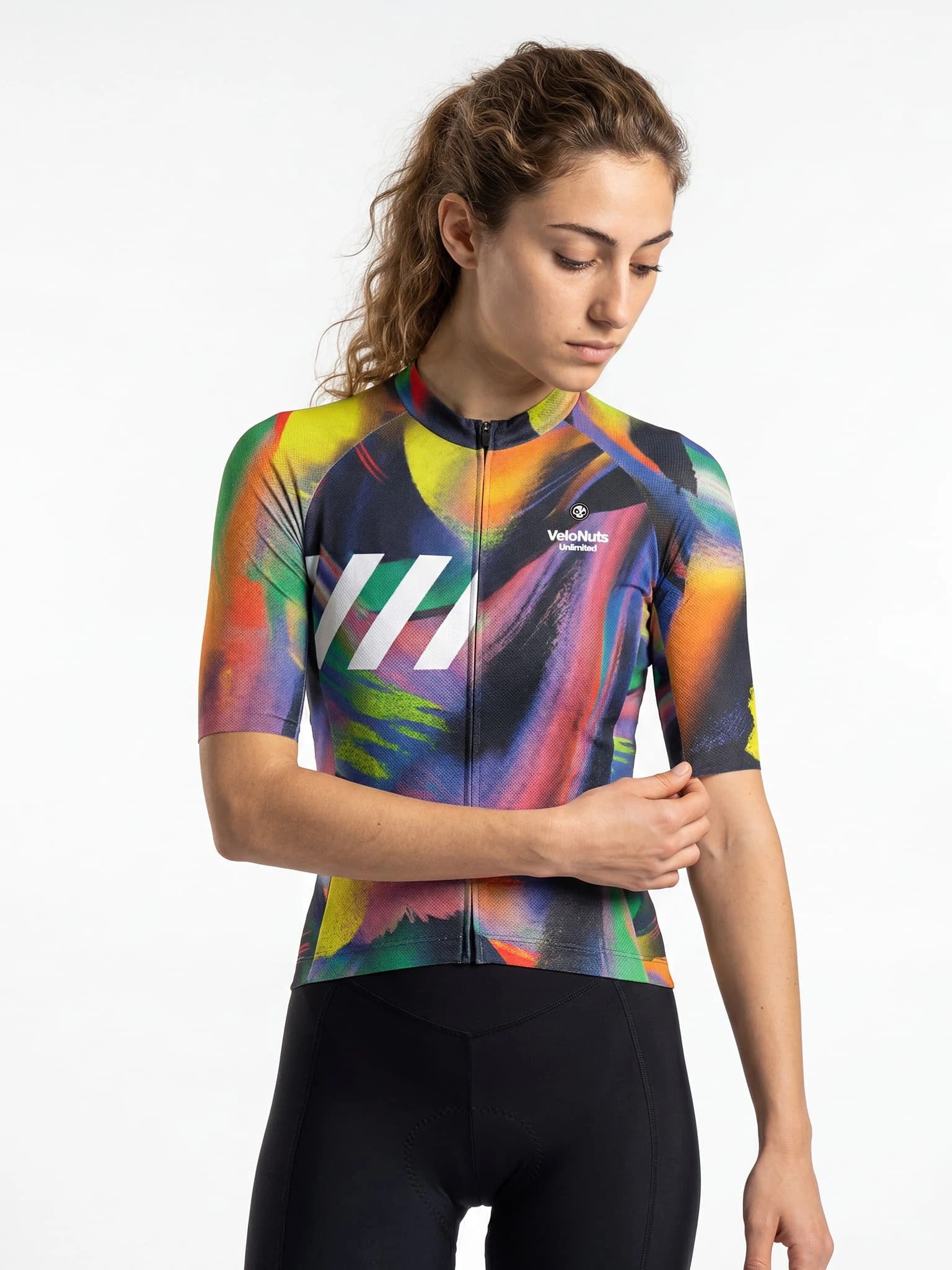 Damen-Radtrikot-Vertical Glitch