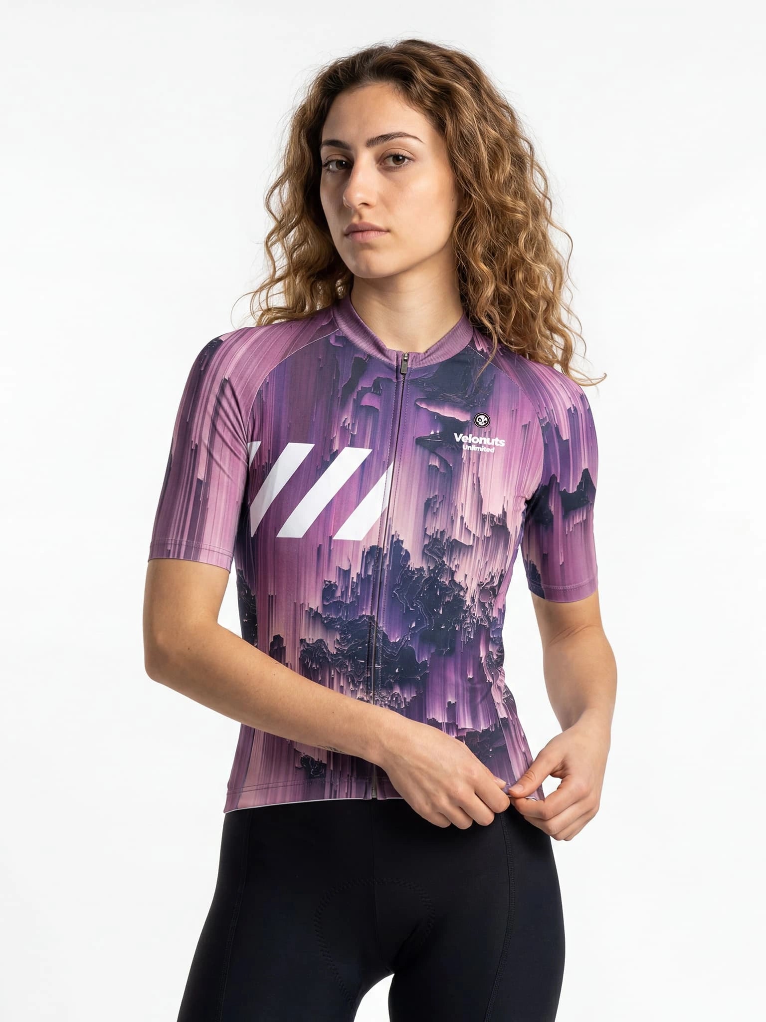 Damen-Radtrikot – Neon Grid