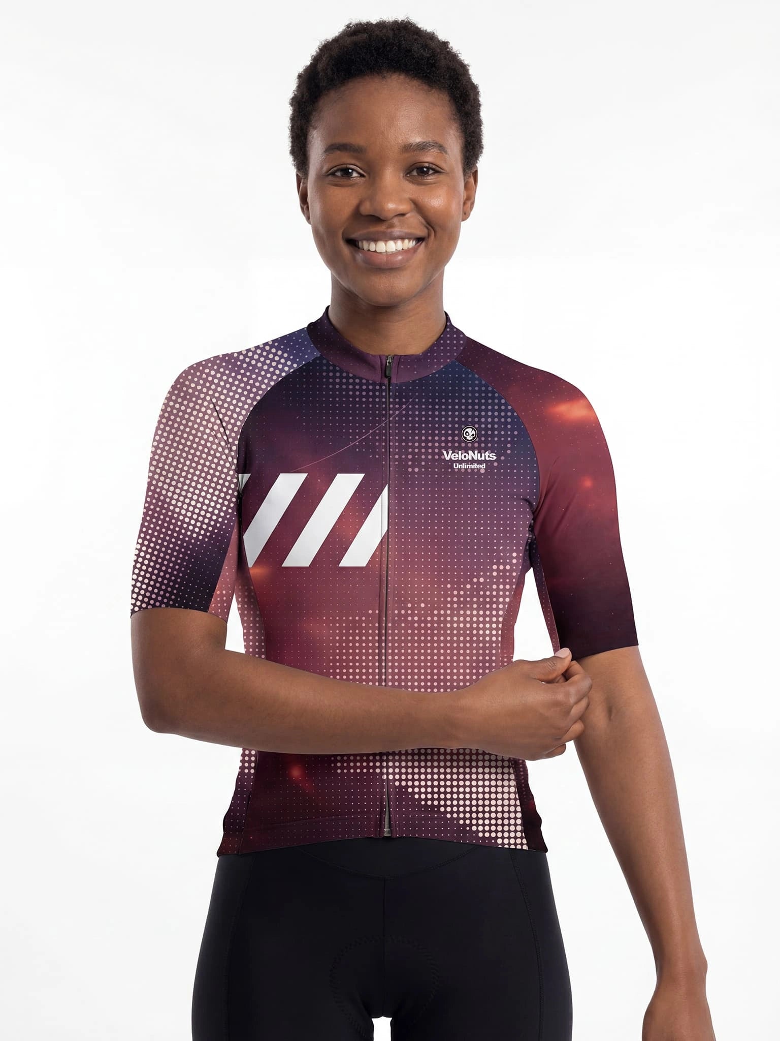 Women's Cycling Jersey-Cosmic Halftone