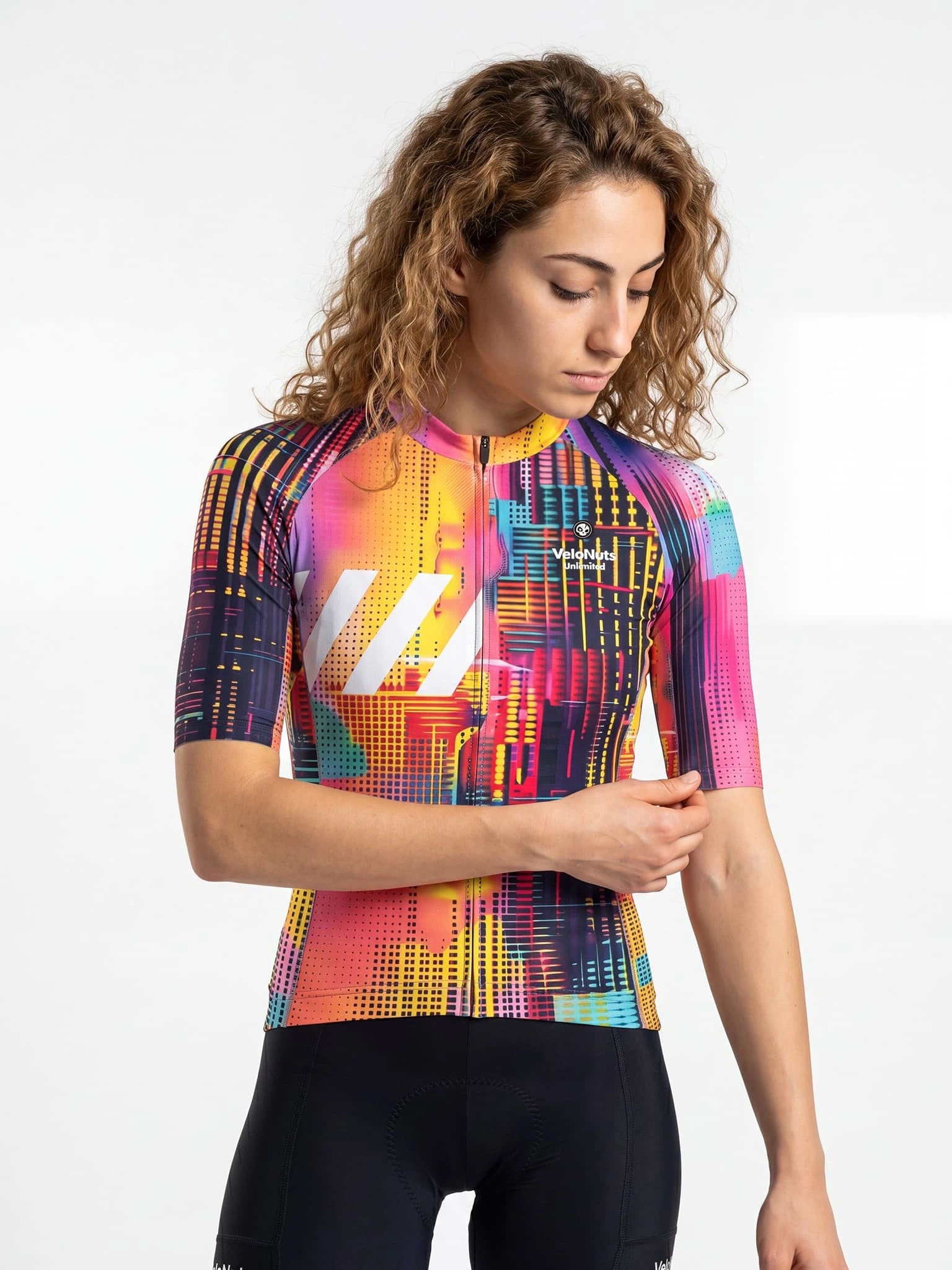 Damen-Radtrikot – Pink Skyline