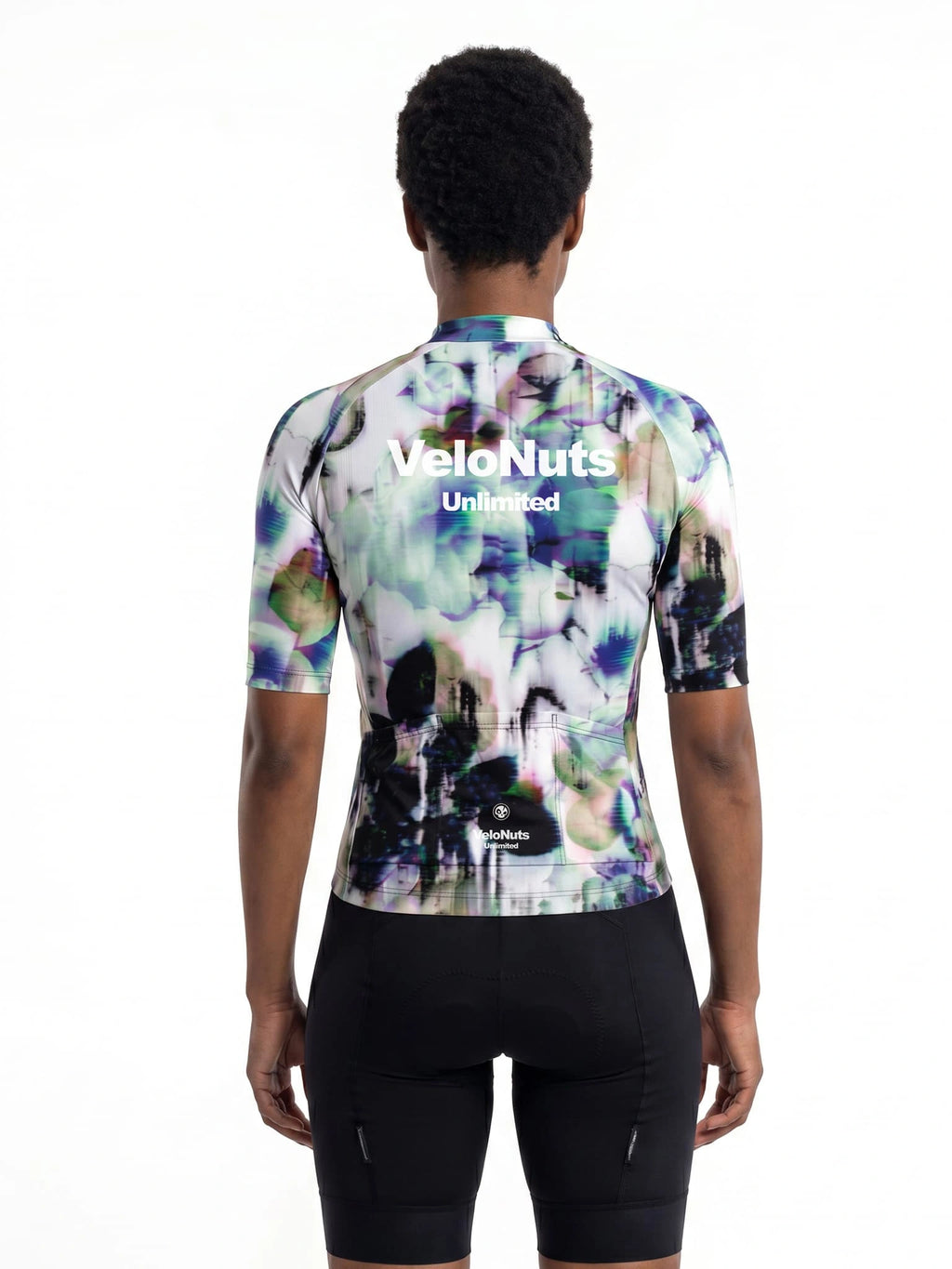 VeloNuts Women's Cycling Jersey Glitch Bloom lightweight breathable cycling jersey