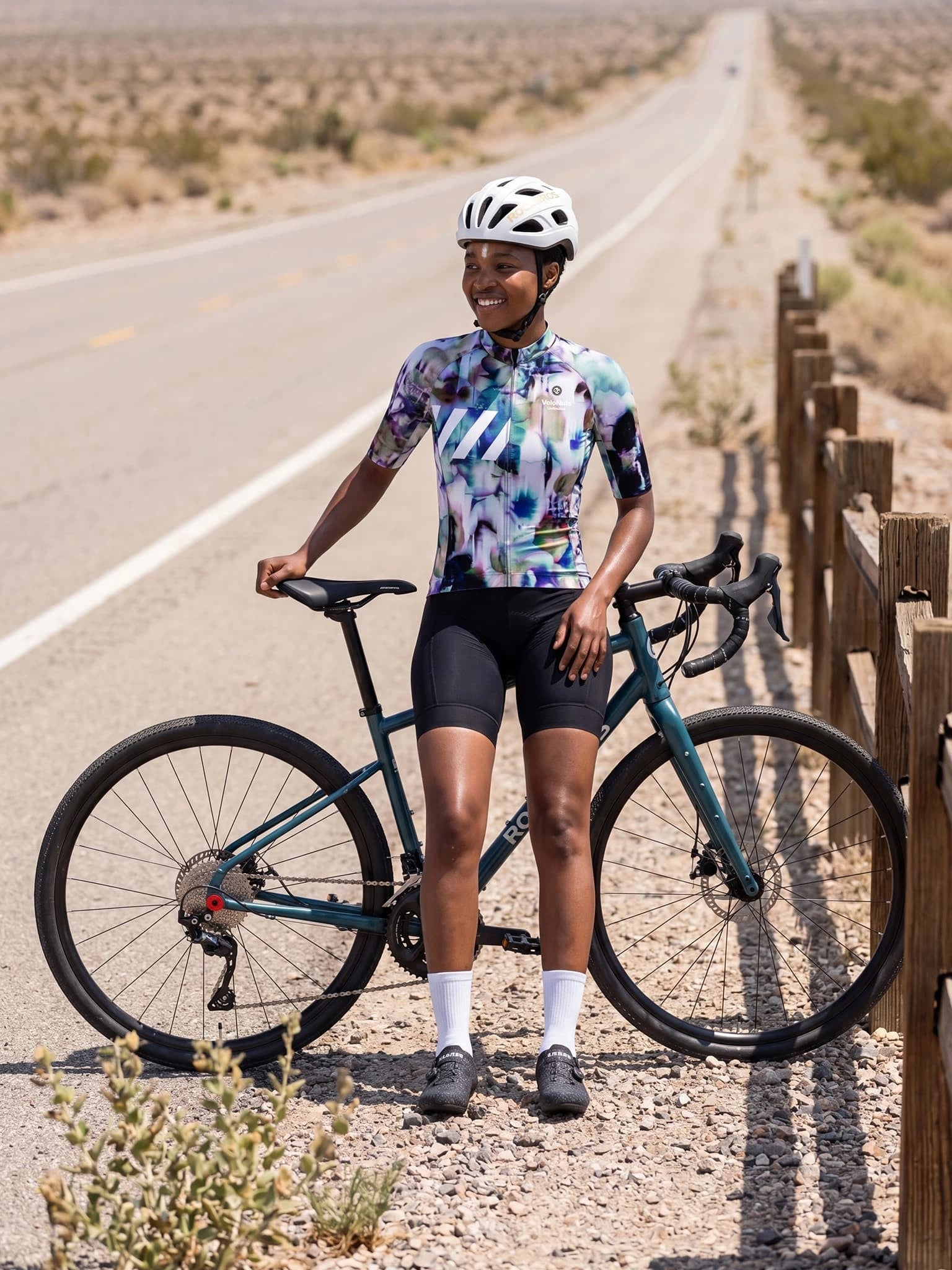 VeloNuts Women's Cycling Jersey Glitch Bloom lightweight breathable cycling jersey