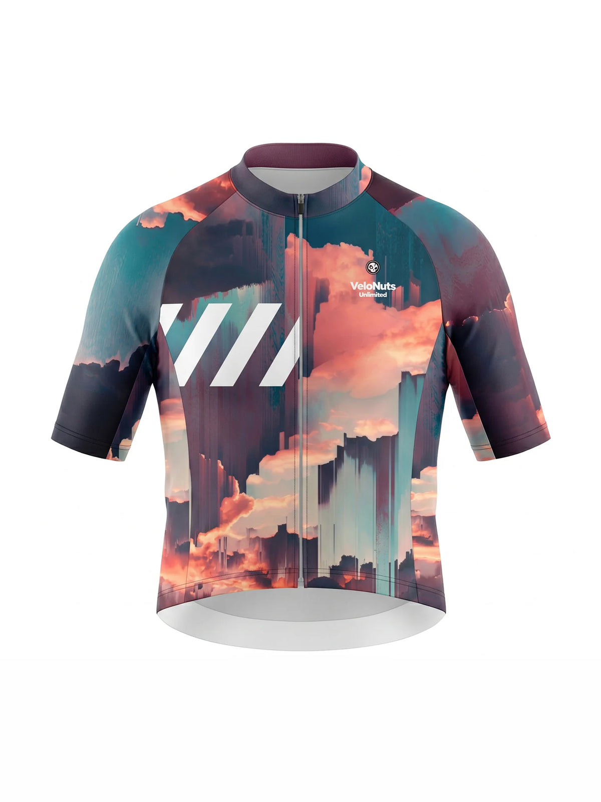 Men's Cycling Jersey-Cloudscape Gradient Texture