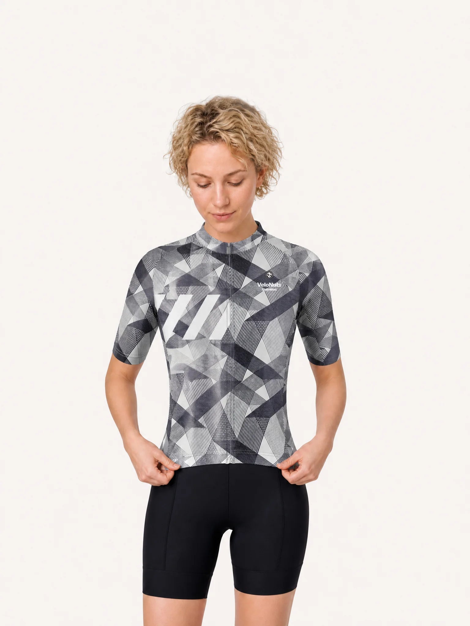 Women's Cycling Jersey-Monochrome Facets