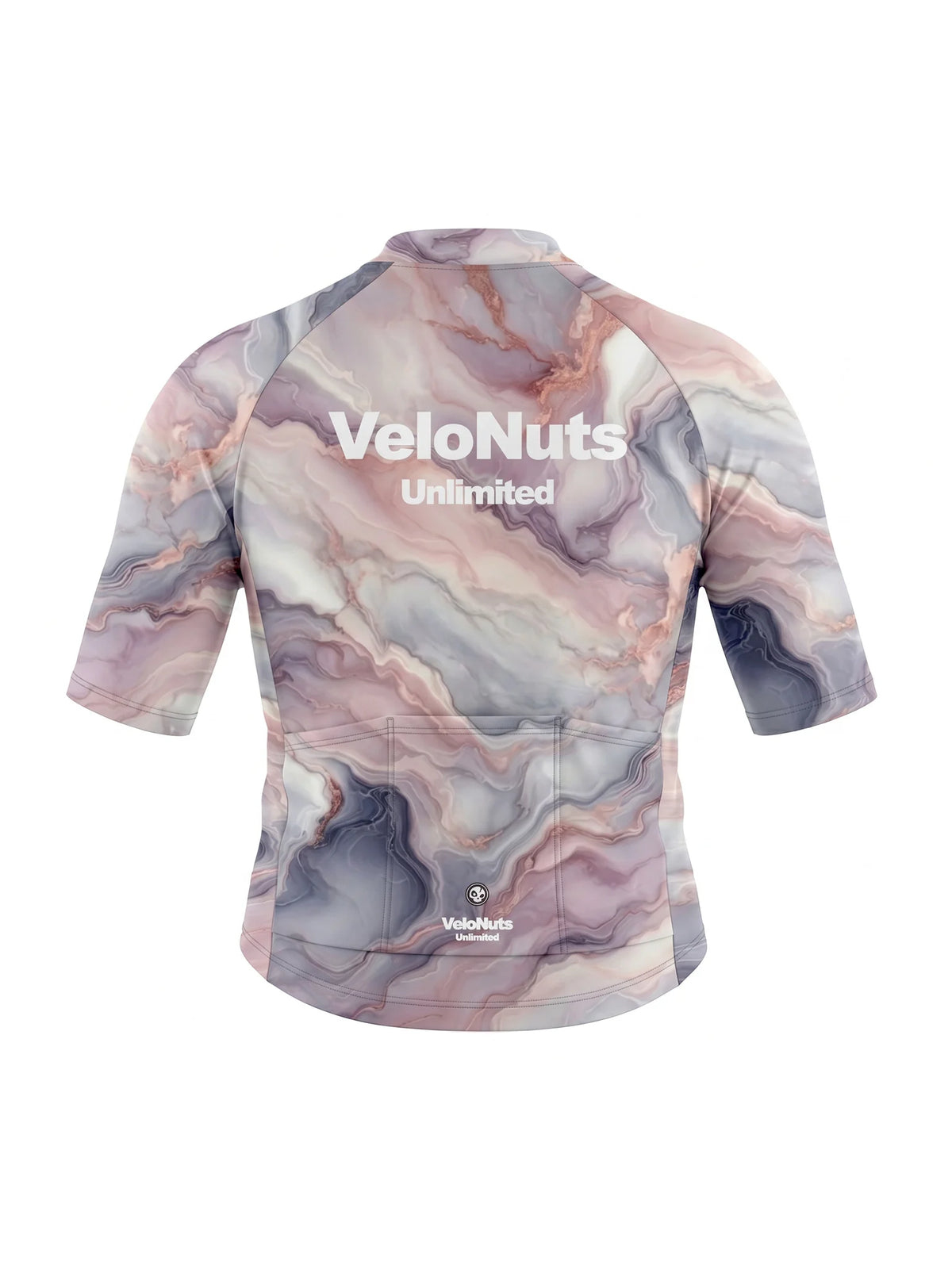Women's Cycling Jersey-Rose Quartz Marble Pattern