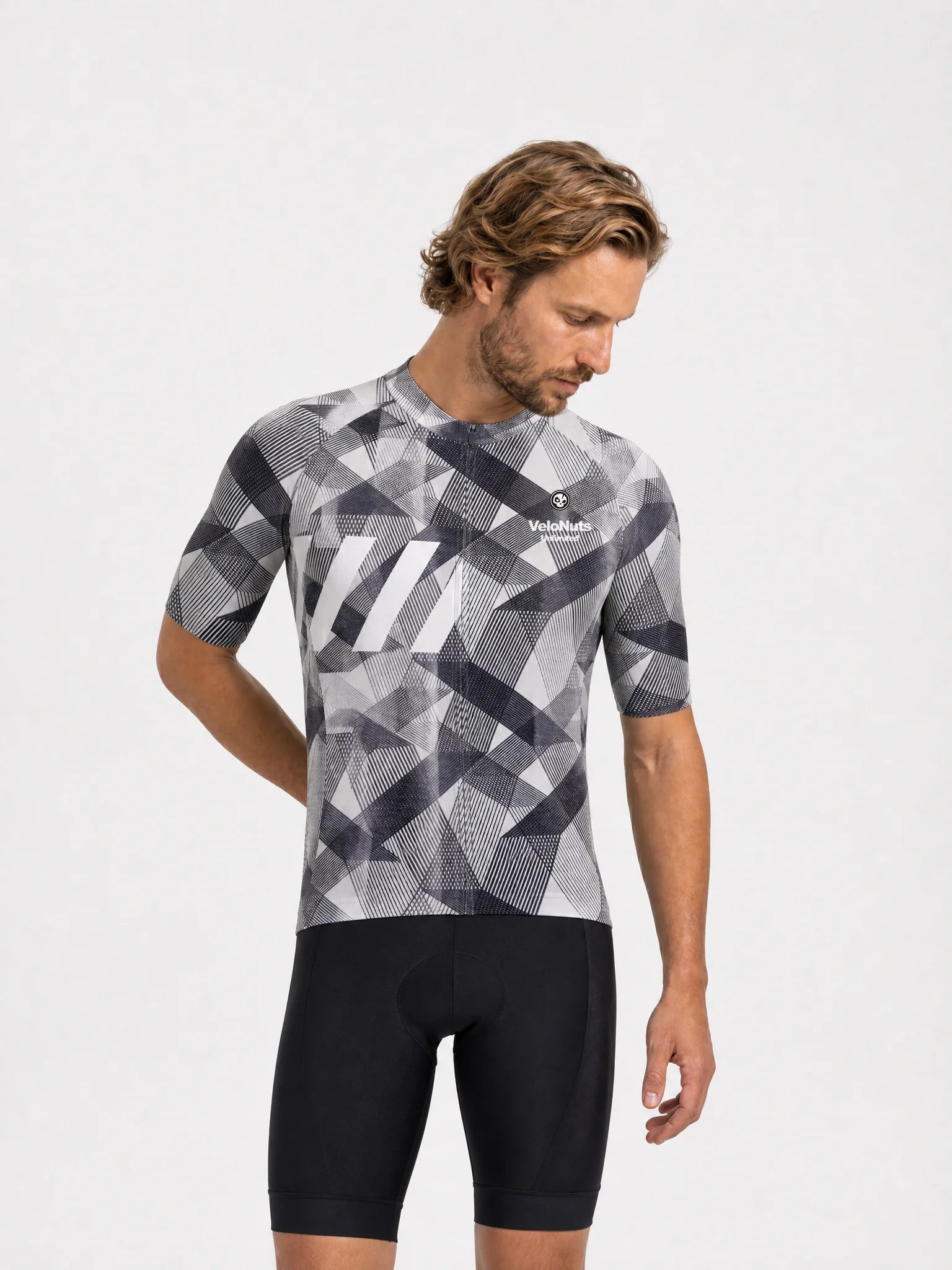 Men's Cycling Jersey-Monochrome Facets