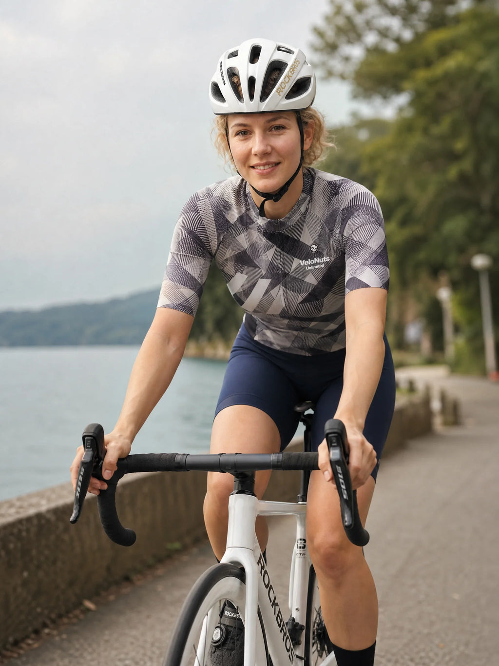 Women's Cycling Jersey-Monochrome Facets