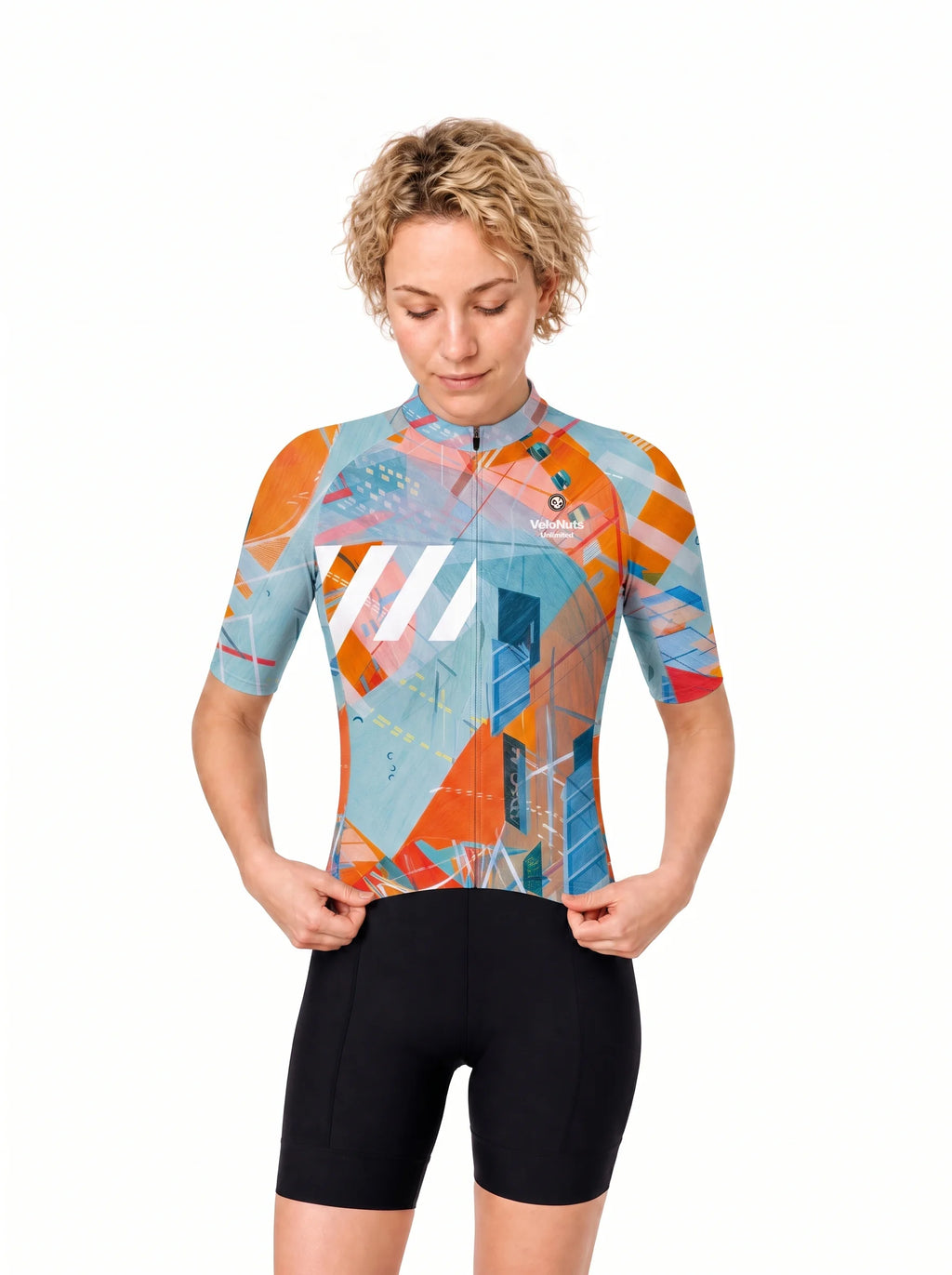 Women's Cycling Jersey-Transit Collage