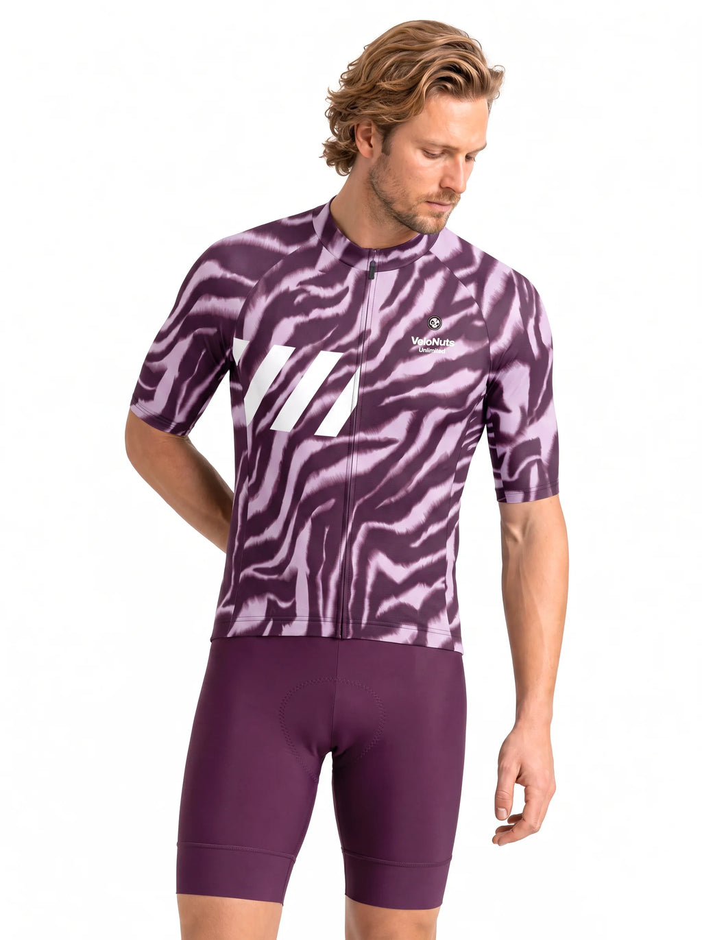 Men's Cycling Jersey-Mauve Zebra