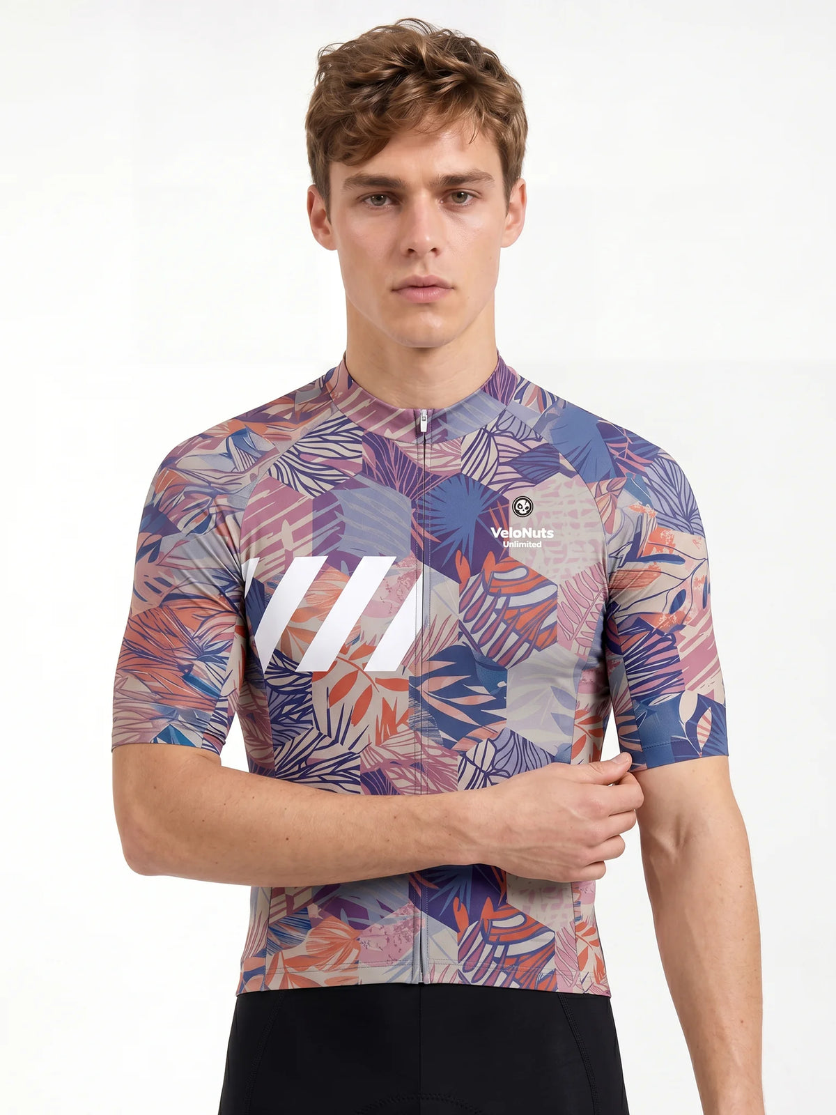 Men's Cycling Jersey-Botanical Mosaic