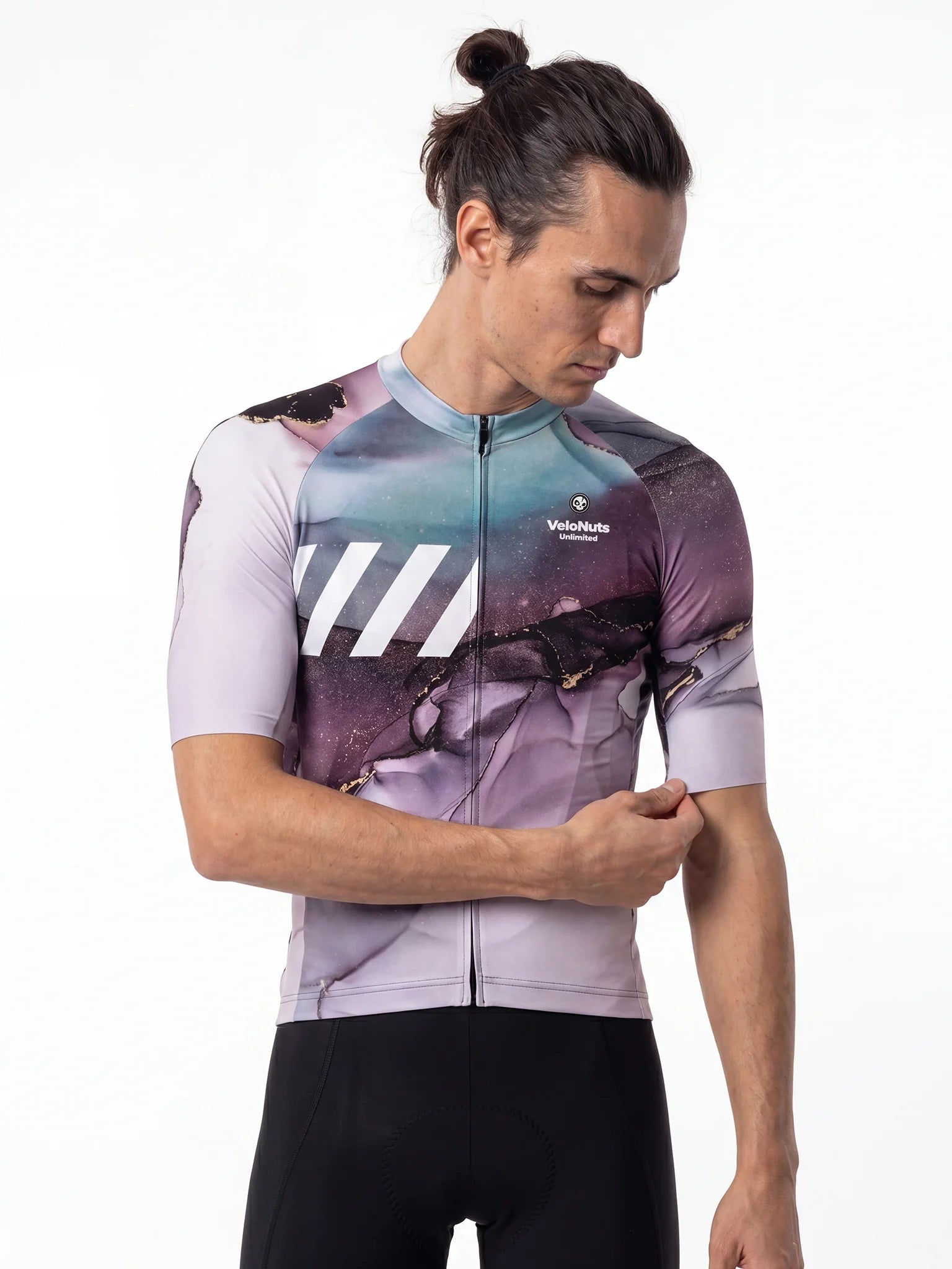 Men's Cycling Jersey-Celestial Marble Texture