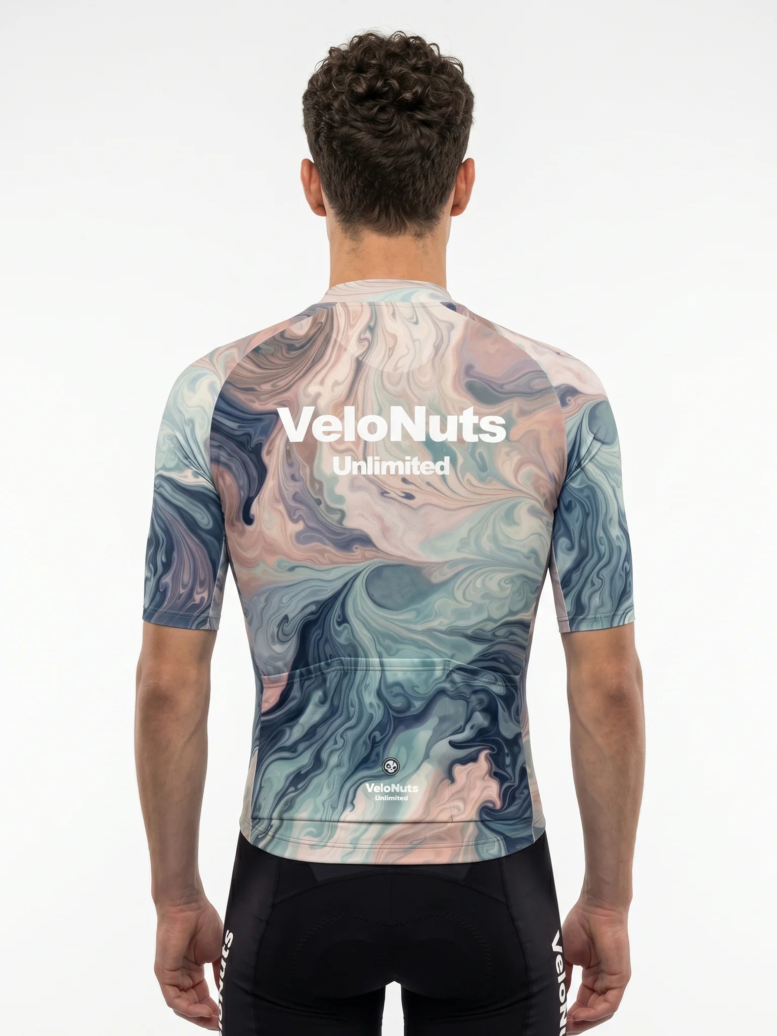 Men's Cycling Jersey-Arctic Marble Texture