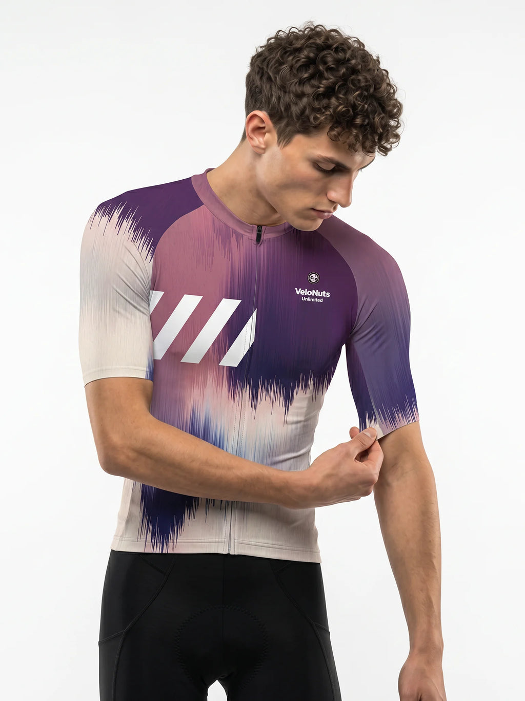 Men's Cycling Jersey-Chromatic Brush Gradient