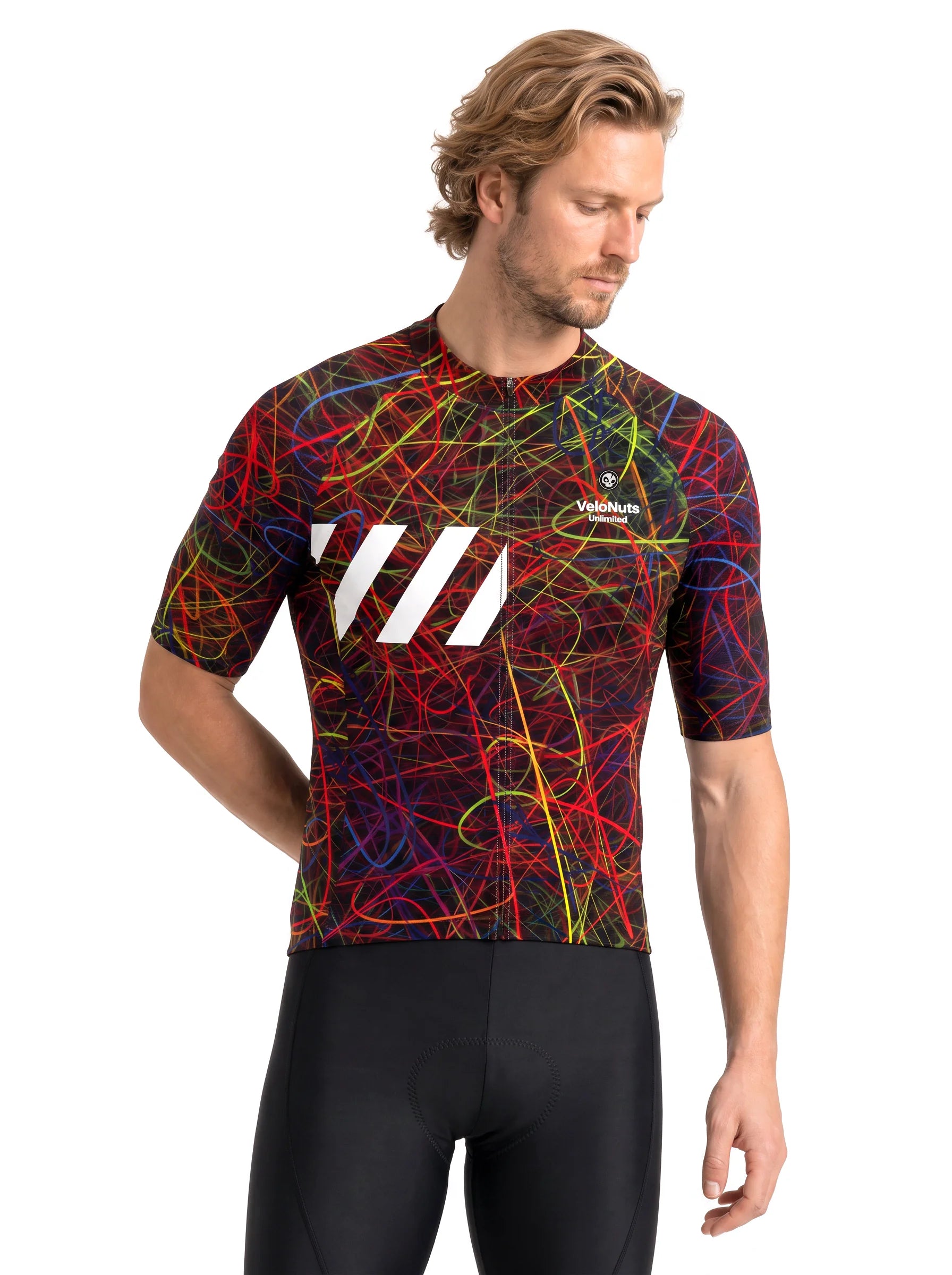 Men's Cycling Jersey-Neon Scribble
