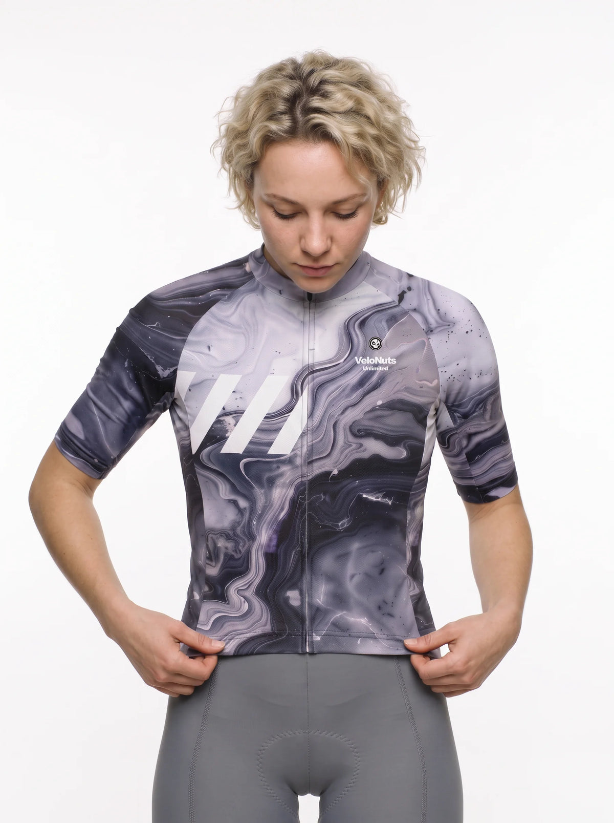 Women's Cycling Jersey-Slate Vein Flow