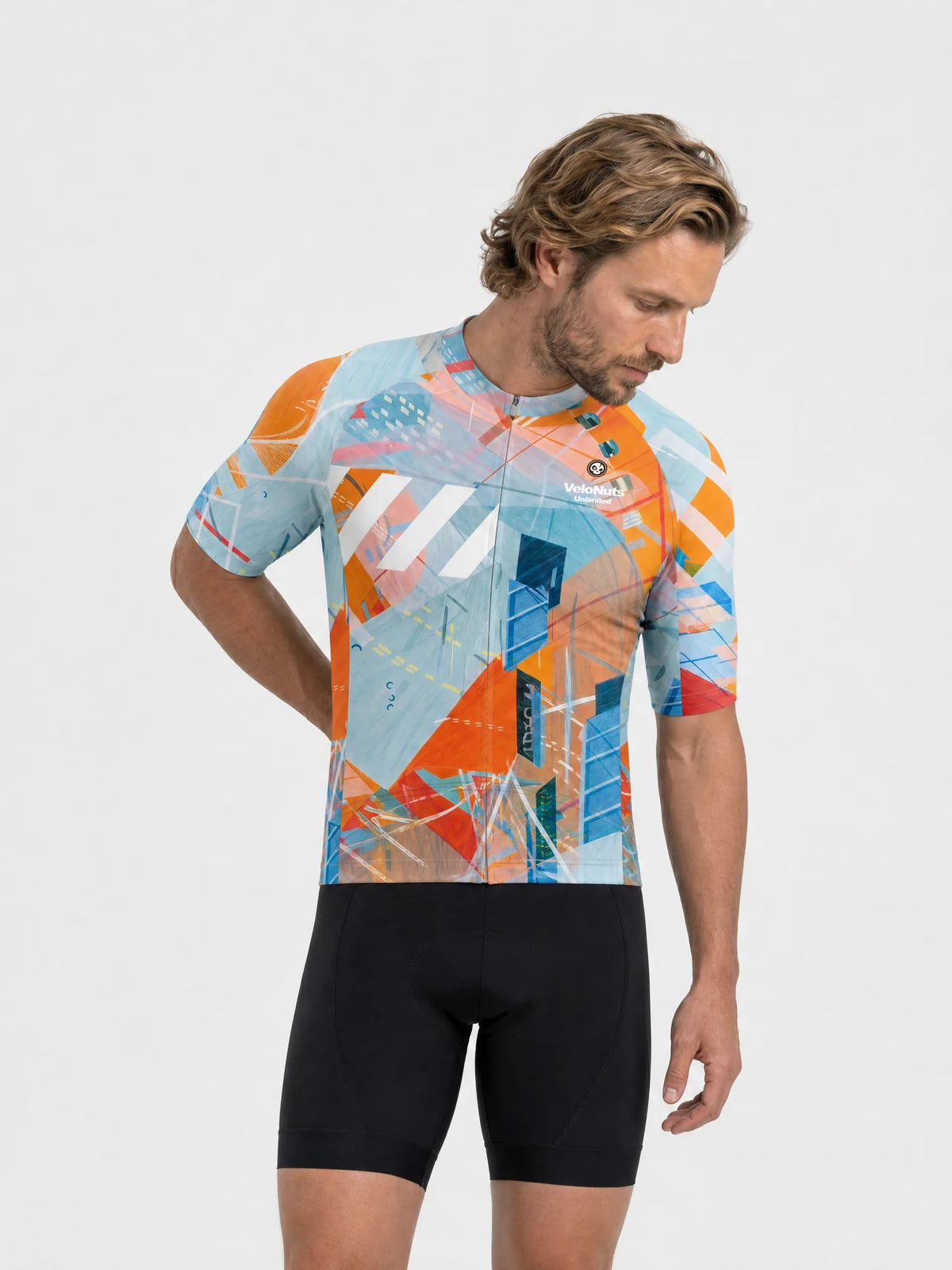Men's Cycling Jersey-Transit Collage