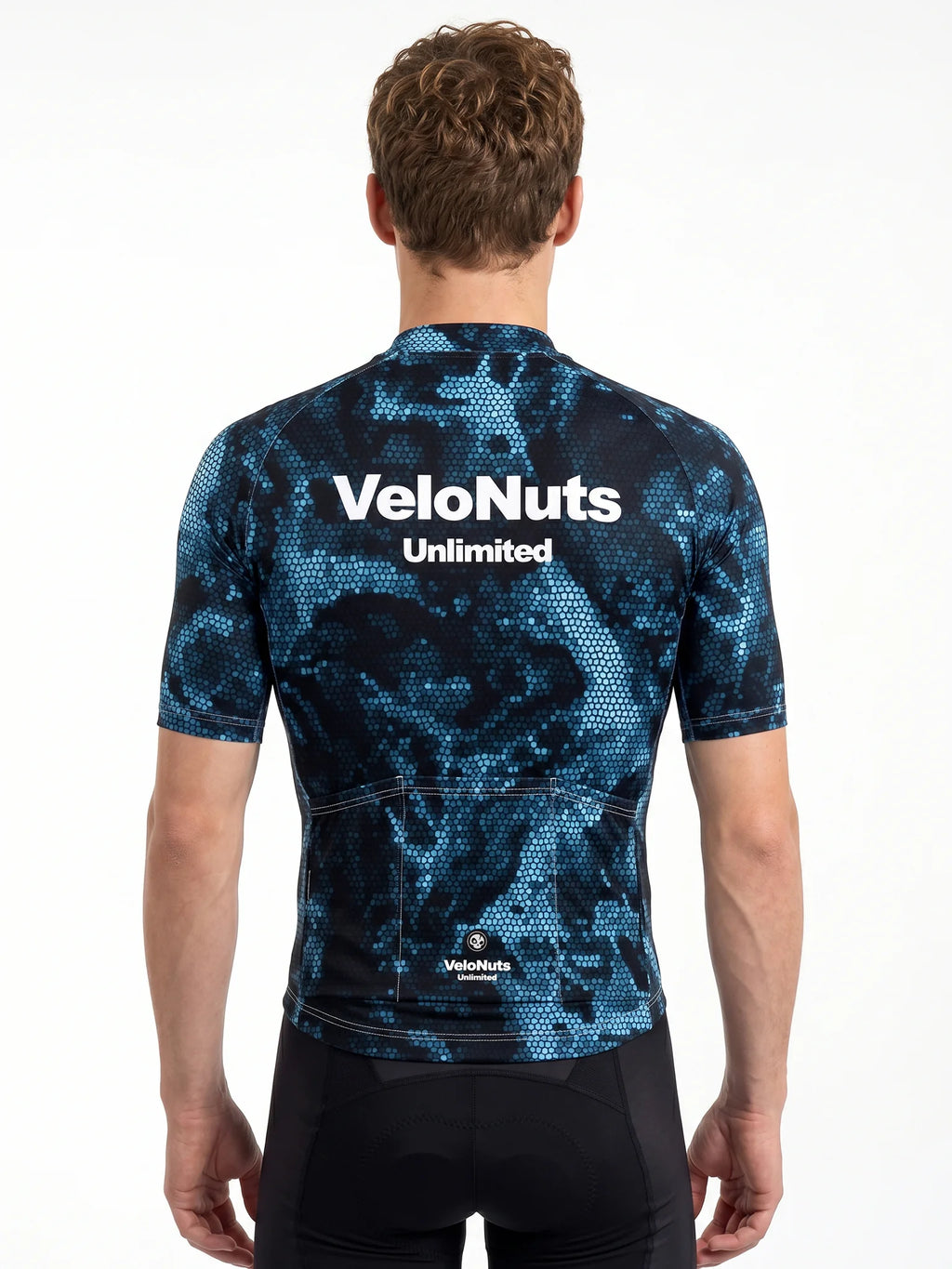 Men's Cycling Jersey-Midnight Halftone Pattern