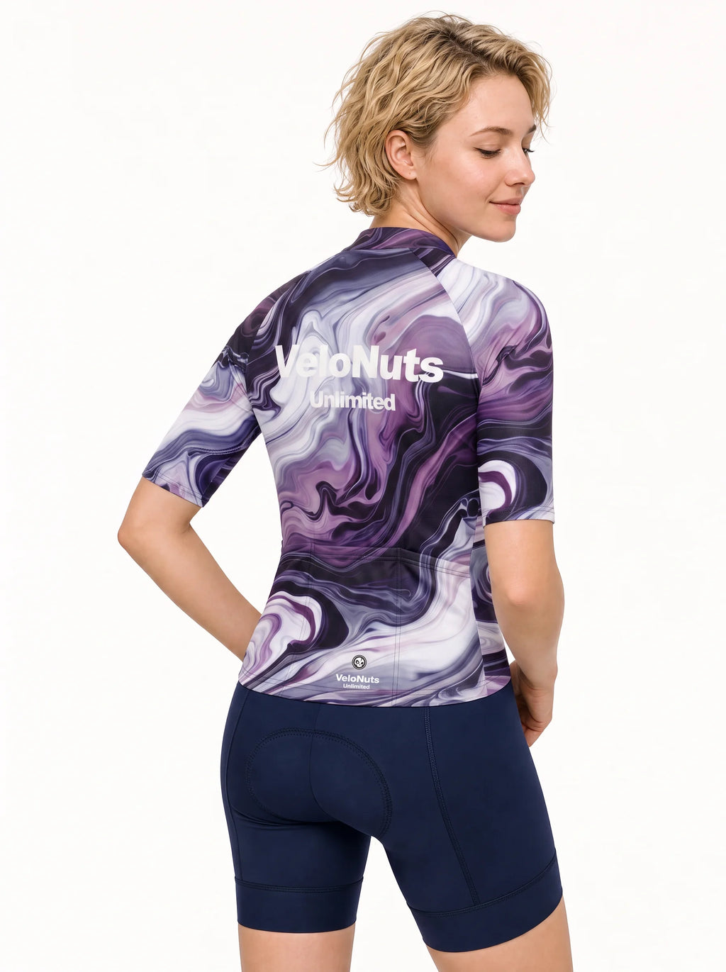 Women's Cycling Jersey-Violet Drift Vein