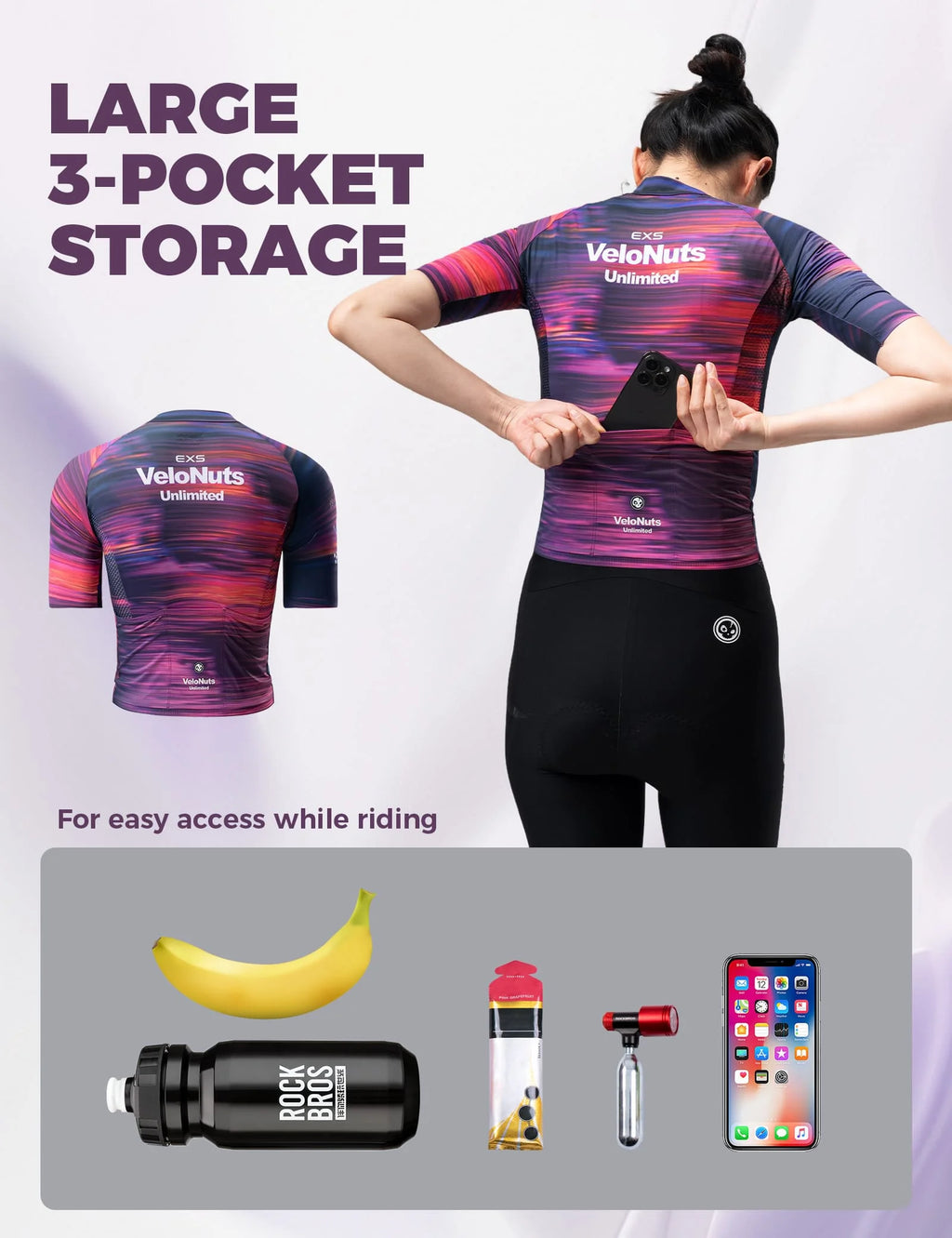 Women’s Short Sleeve Cycling Jersey – Violet Pulse