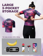 Women’s Short Sleeve Cycling Jersey – Violet Pulse
