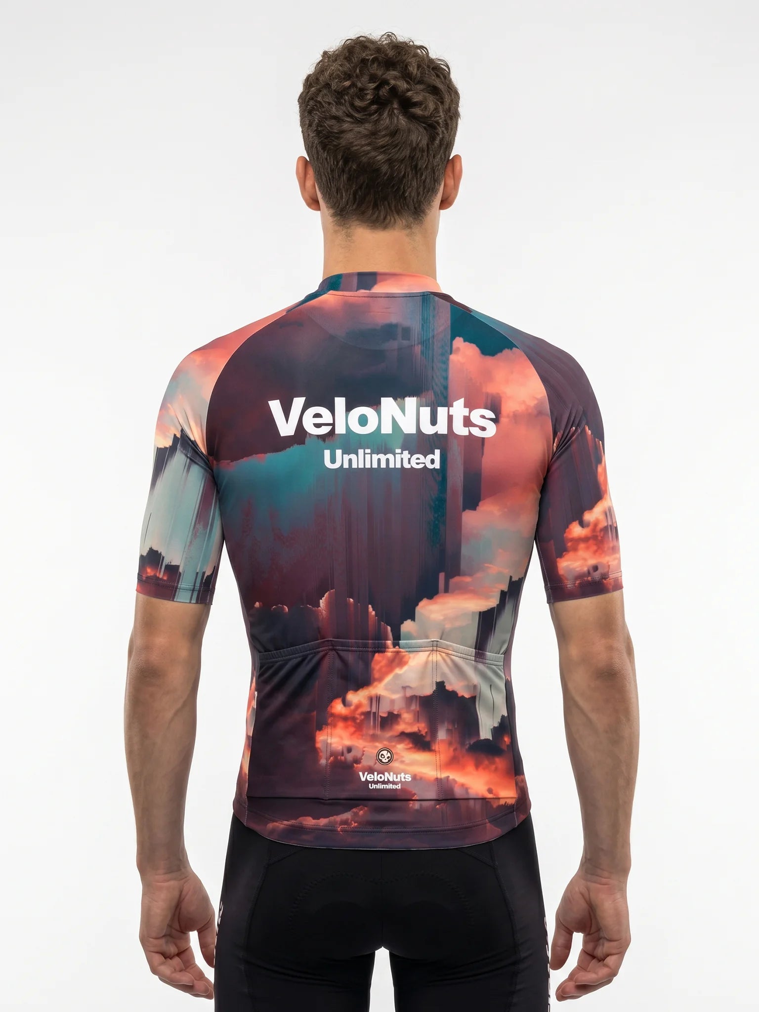 Men's Cycling Jersey-Cloudscape Gradient Texture