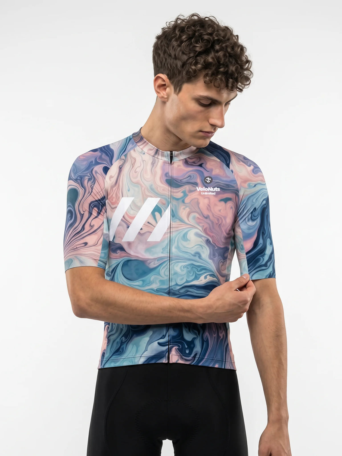 Men's Cycling Jersey-Arctic Marble Texture