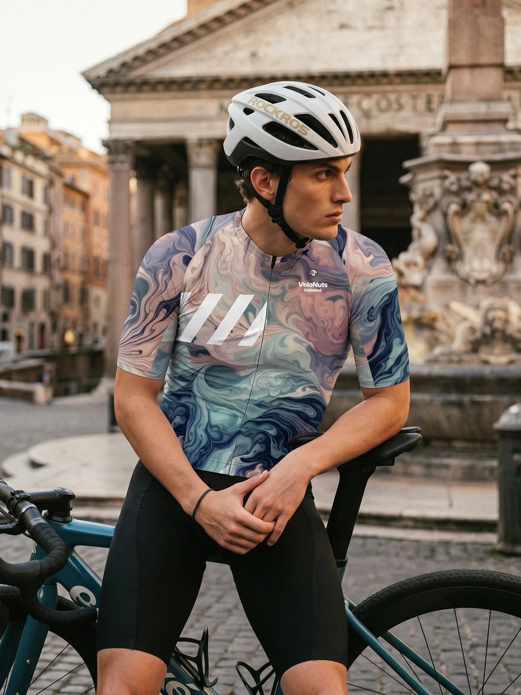 Men's Cycling Jersey-Arctic Marble Texture