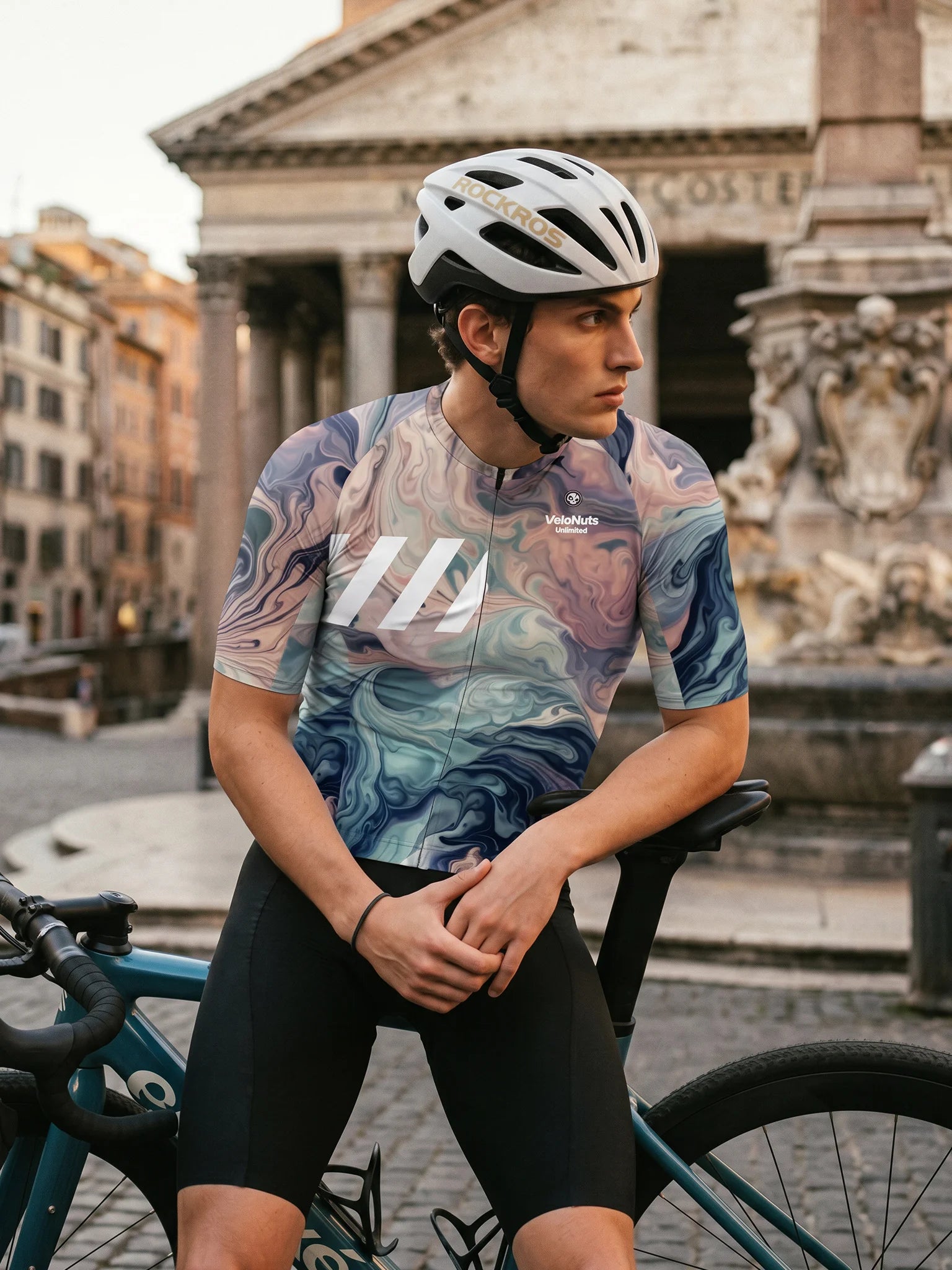 Men's Cycling Jersey-Arctic Marble Texture