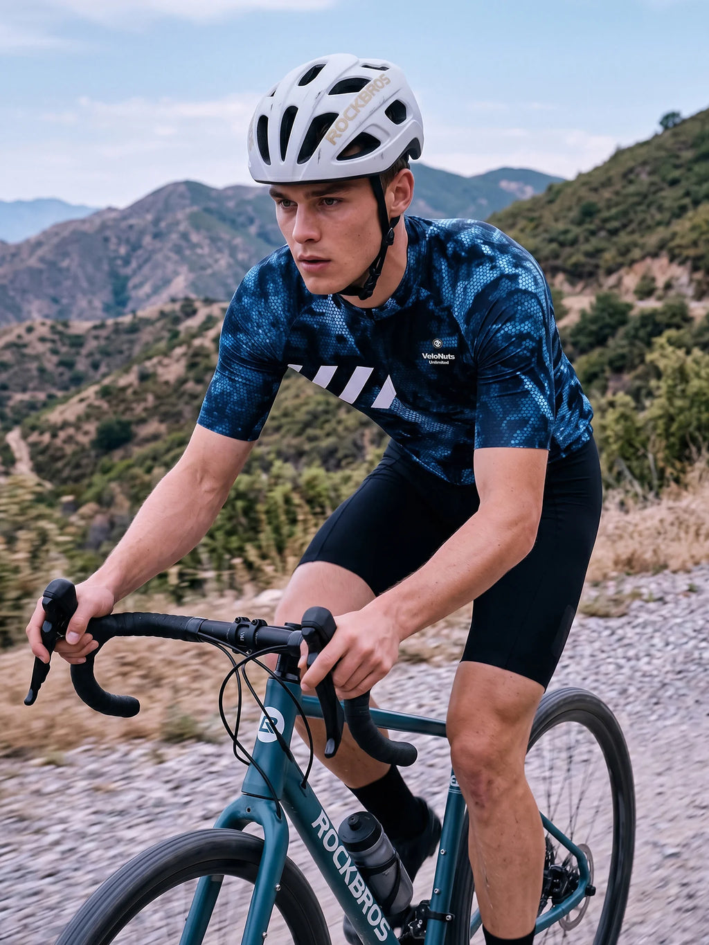 Men's Cycling Jersey-Midnight Halftone Pattern