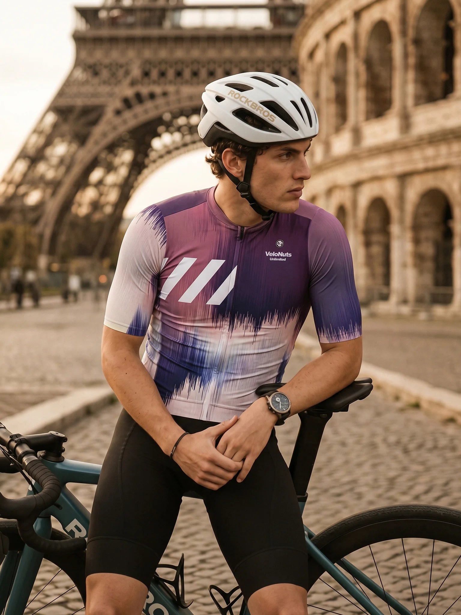 Men's Cycling Jersey-Chromatic Brush Gradient