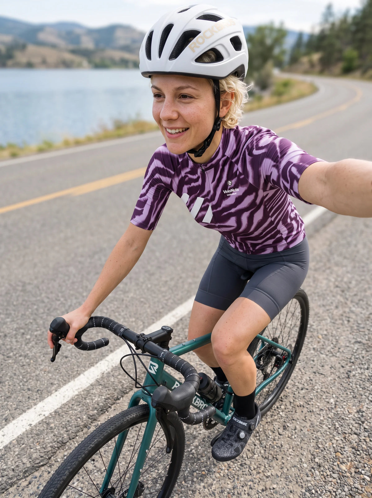 Women's Cycling Jersey-Mauve Zebra