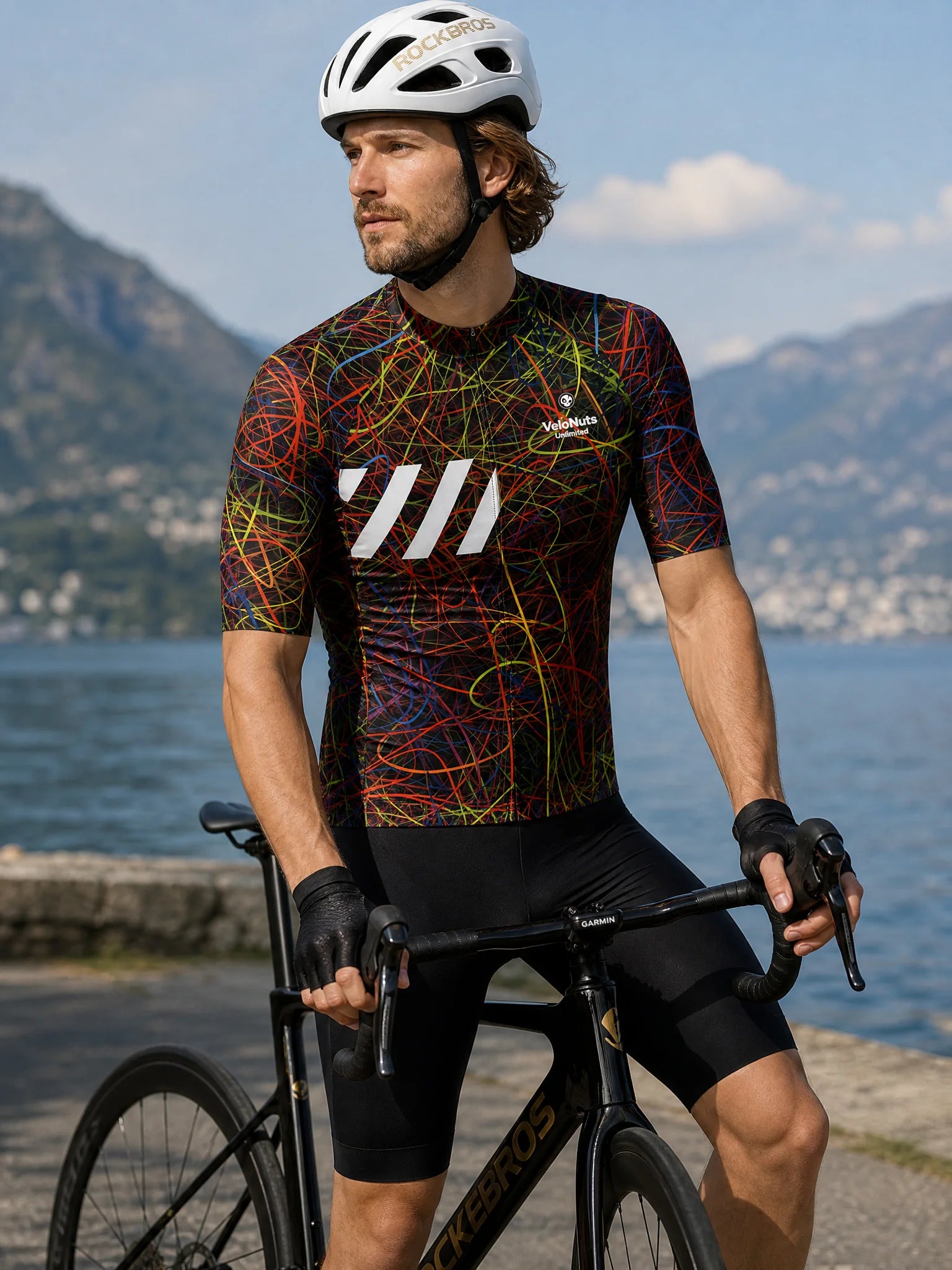 Men's Cycling Jersey-Neon Scribble