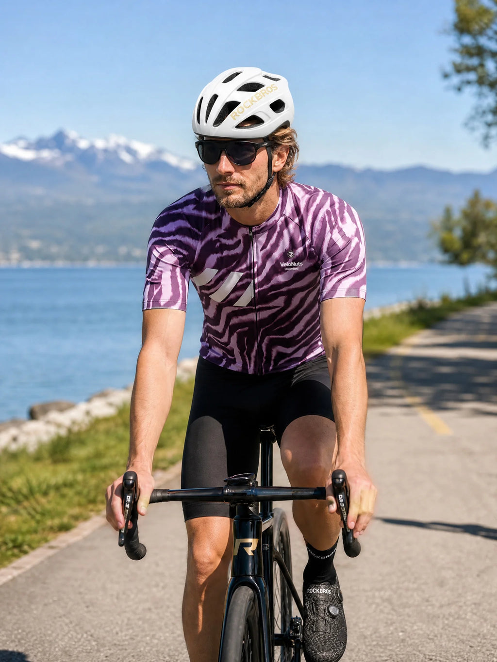 Men's Cycling Jersey-Mauve Zebra