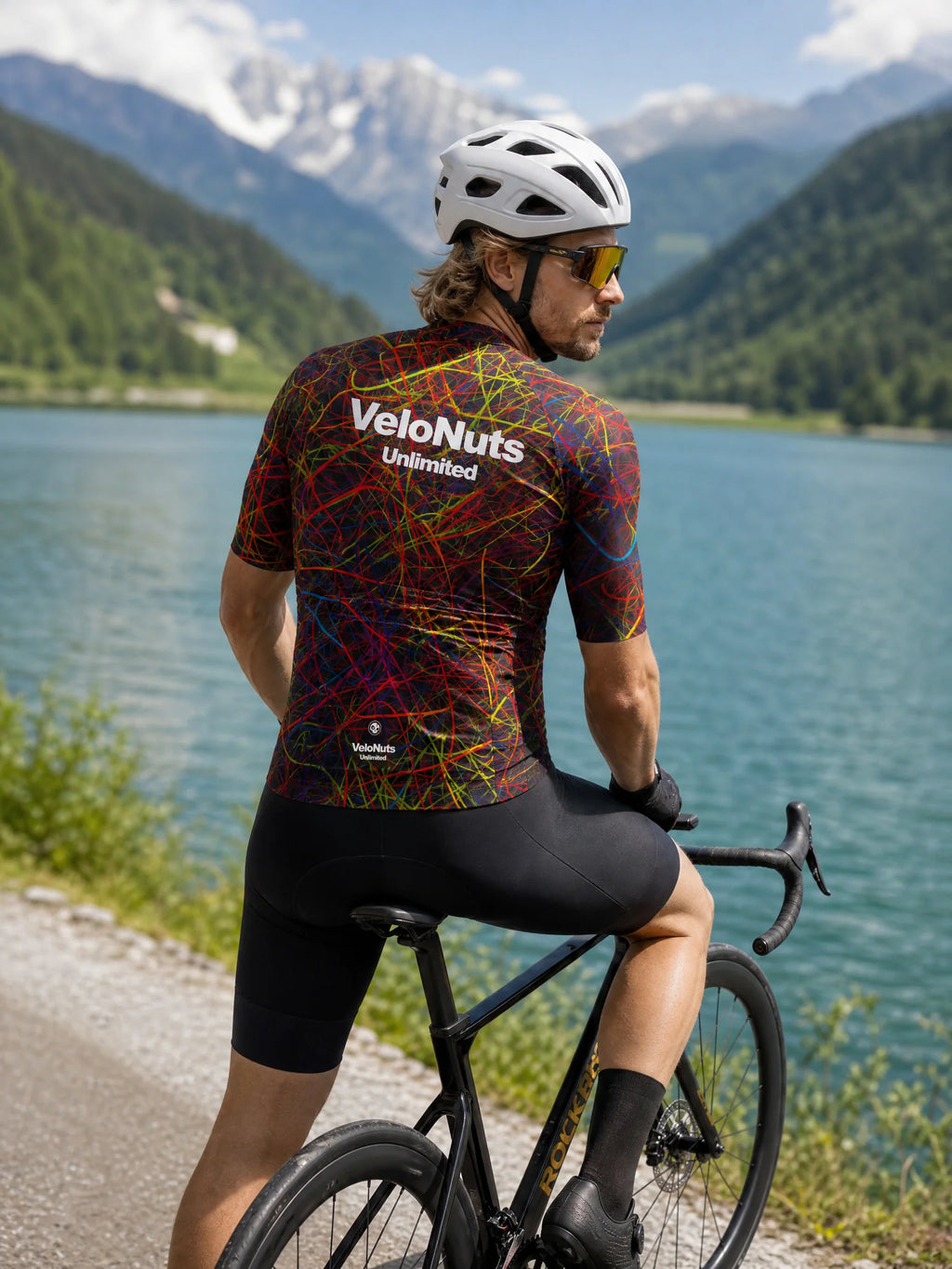 Men's Cycling Jersey-Neon Scribble