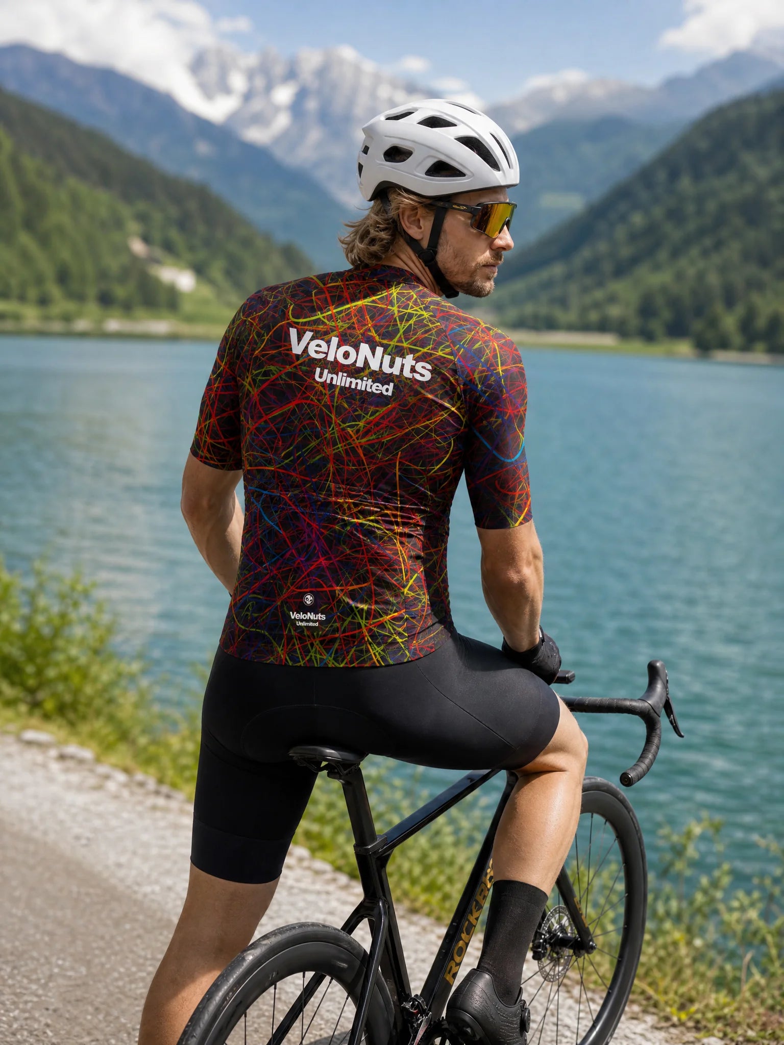 Men's Cycling Jersey-Neon Scribble