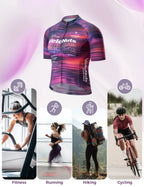Women’s Short Sleeve Cycling Jersey – Violet Pulse