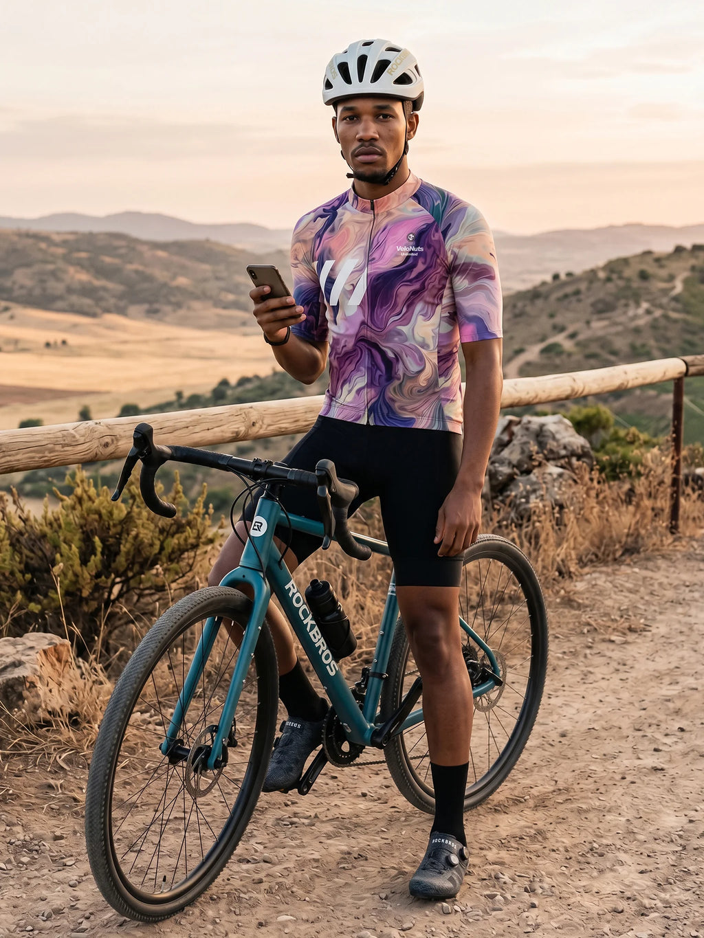 Men's Cycling Jersey-Lavender Marble Flow