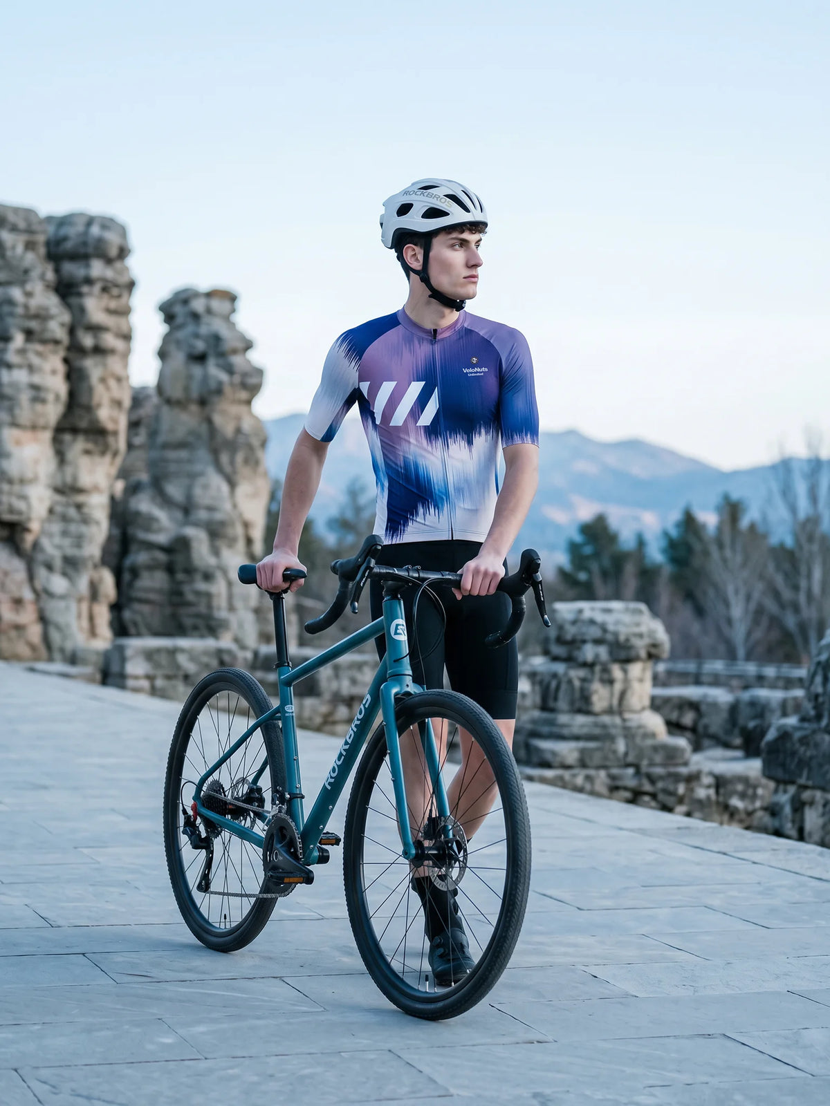 Men's Cycling Jersey-Chromatic Brush Gradient