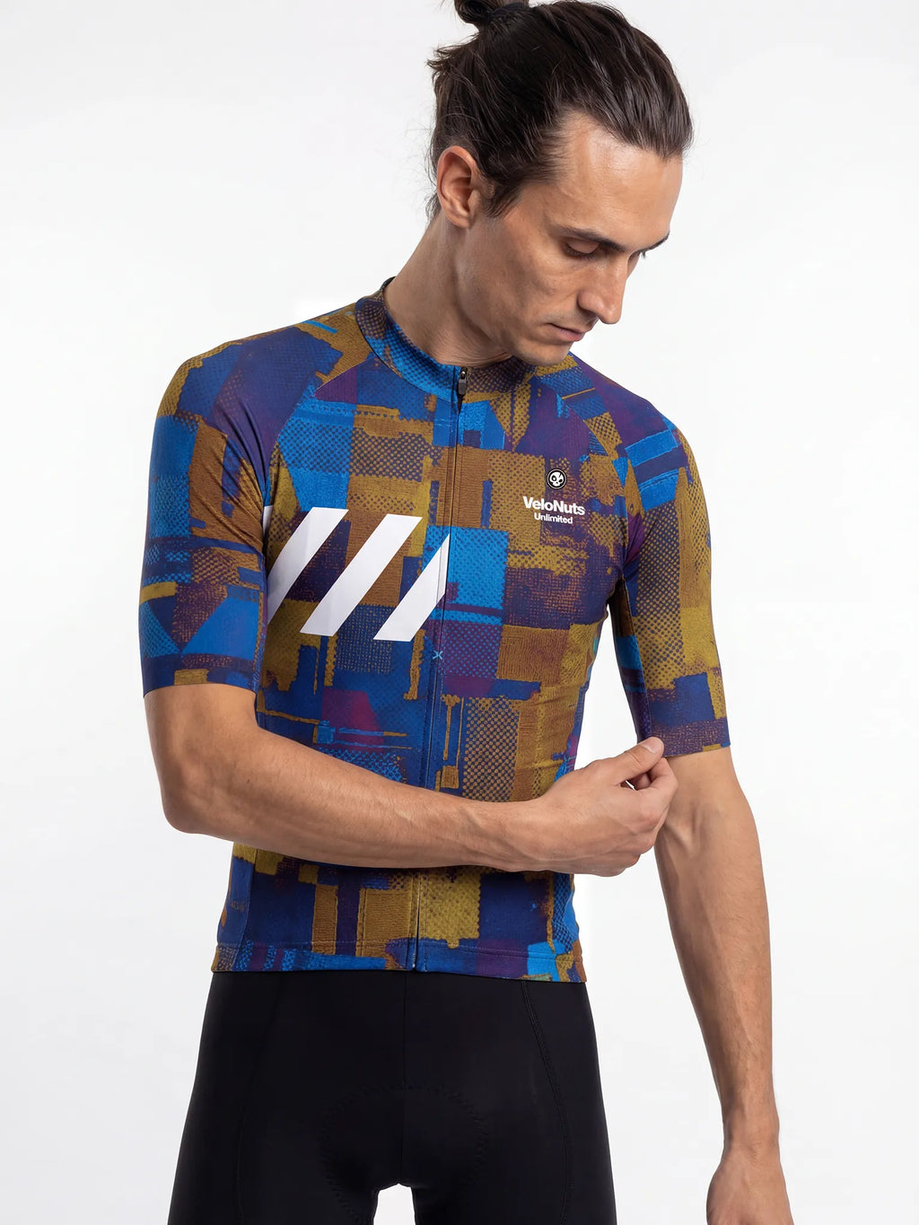 Herren-Radtrikot – Kobalt Rost Blöcke