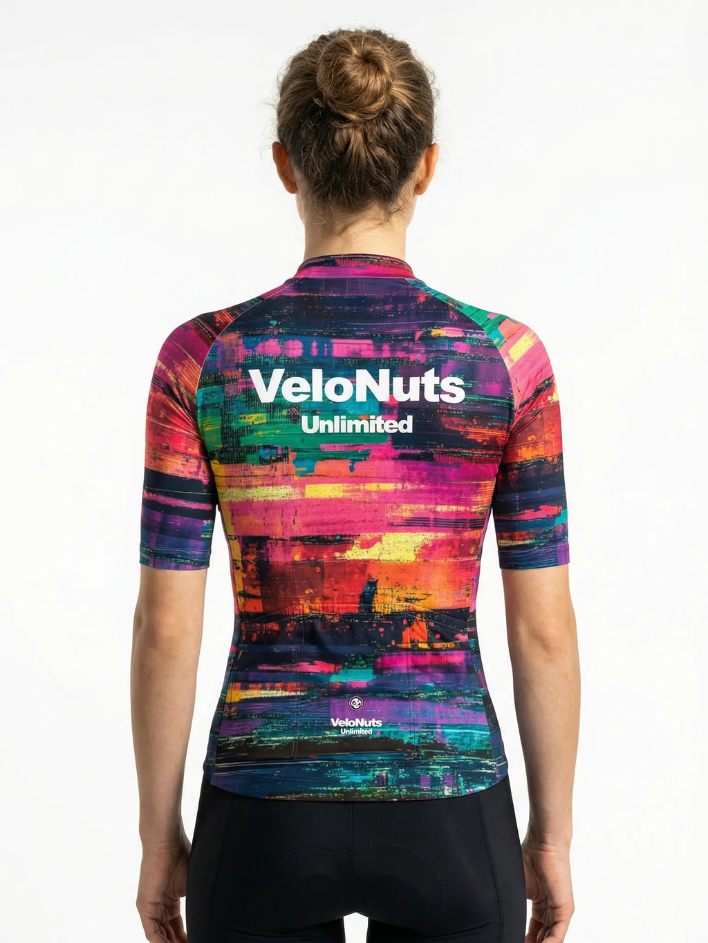 Fahrradtrikot Damen-Neon Glitch