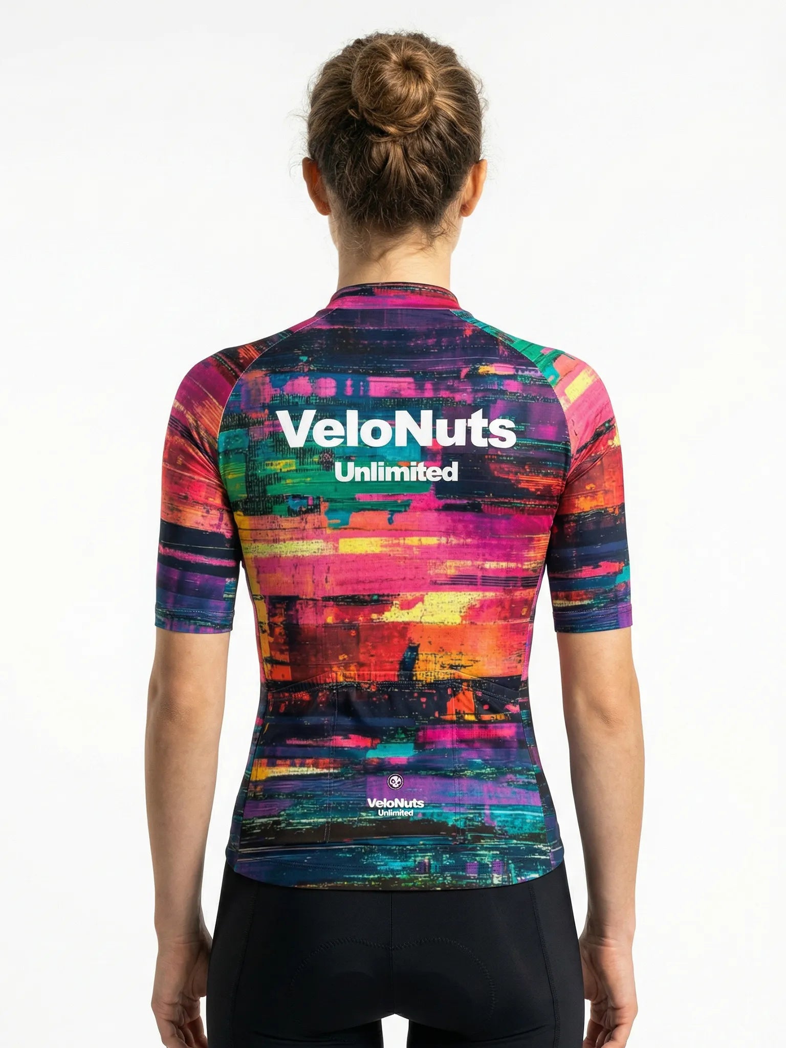 Fahrradtrikot Damen-Neon Glitch