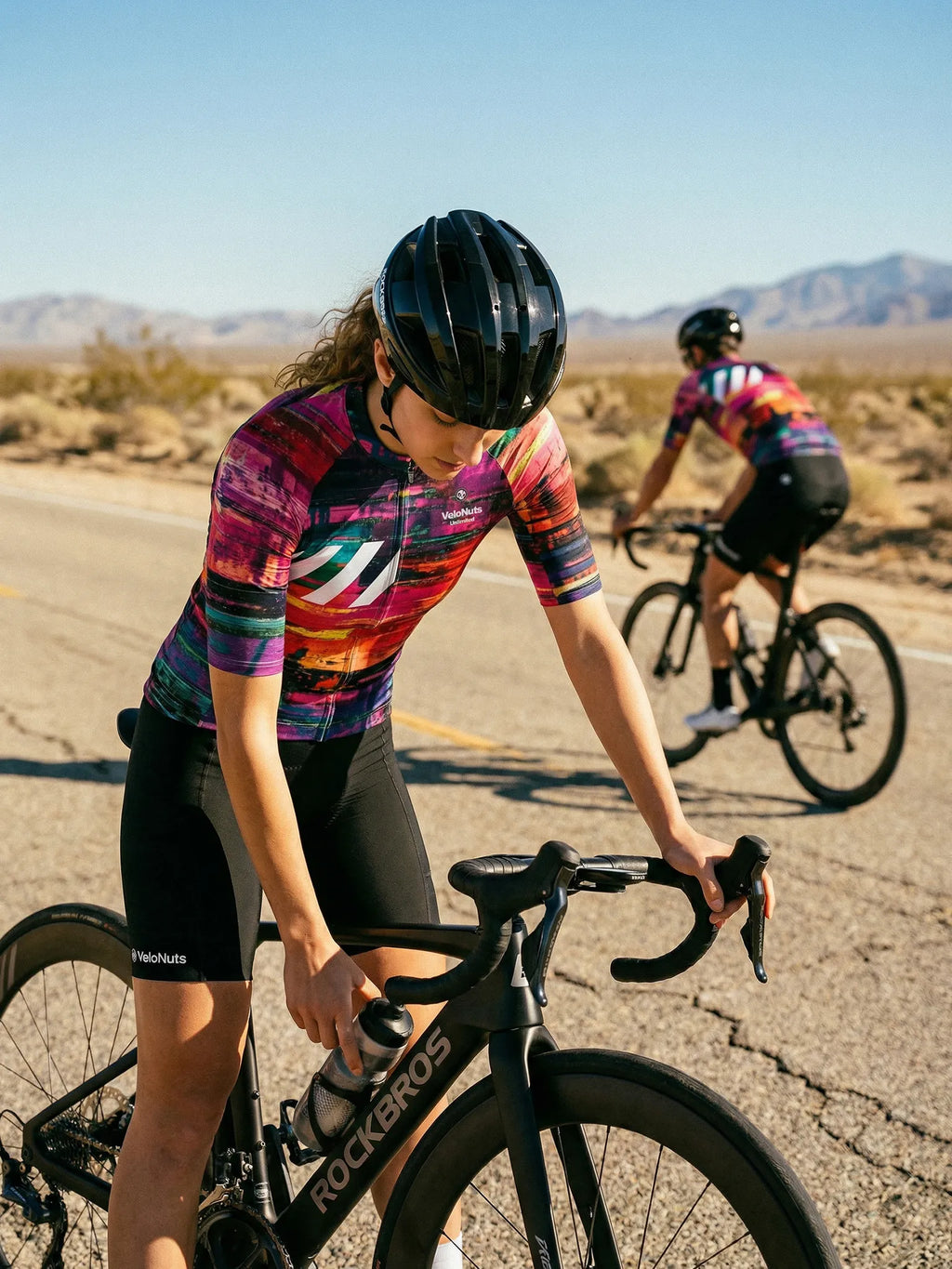 Fahrradtrikot Damen-Neon Glitch