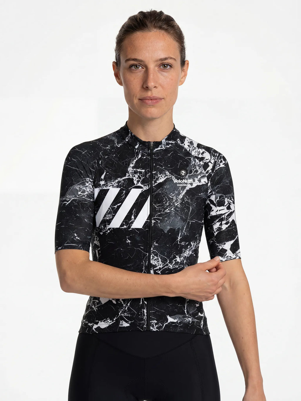 Damen-Radtrikot – Noir Marmor