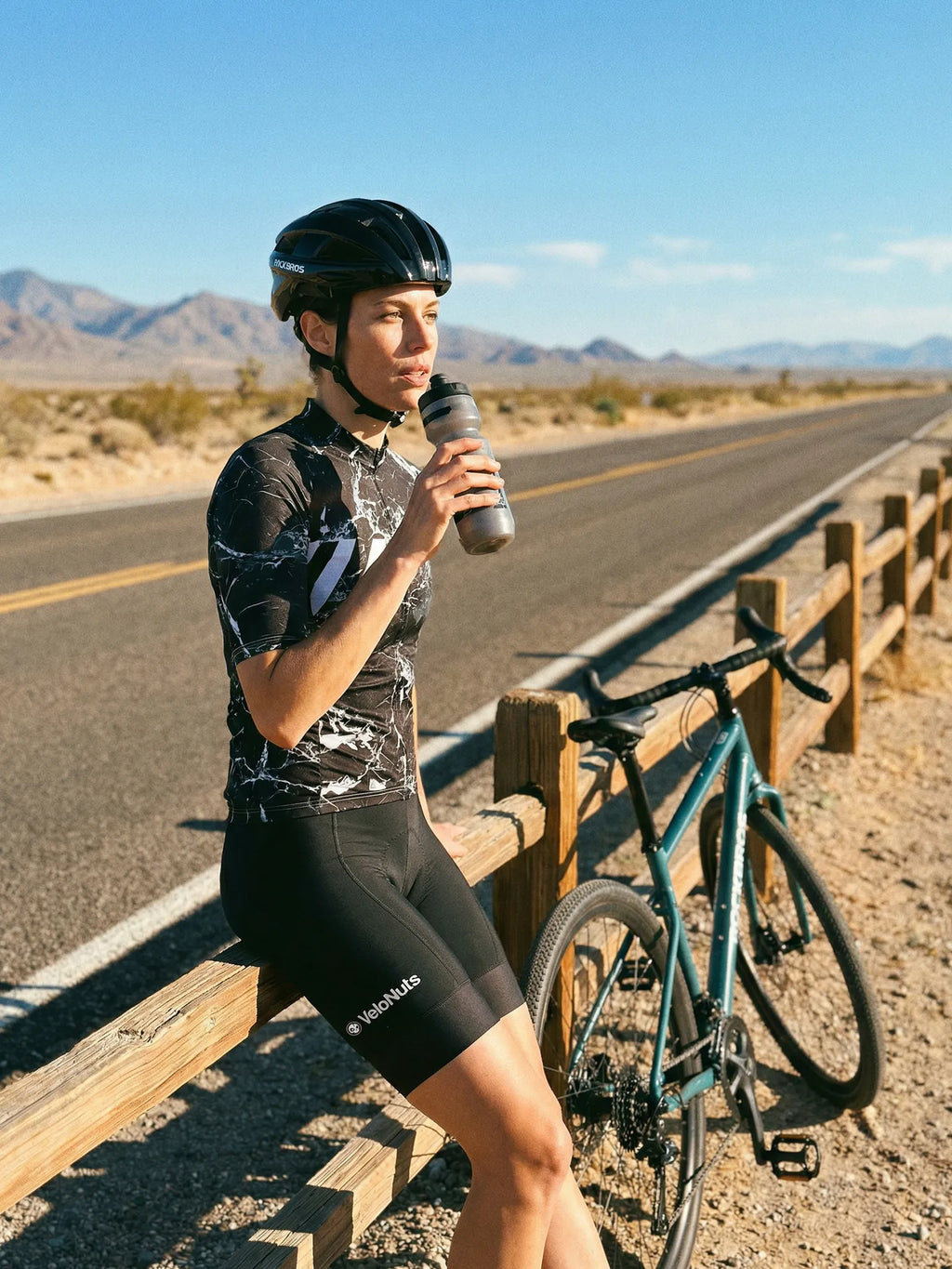 Damen-Radtrikot – Noir Marmor