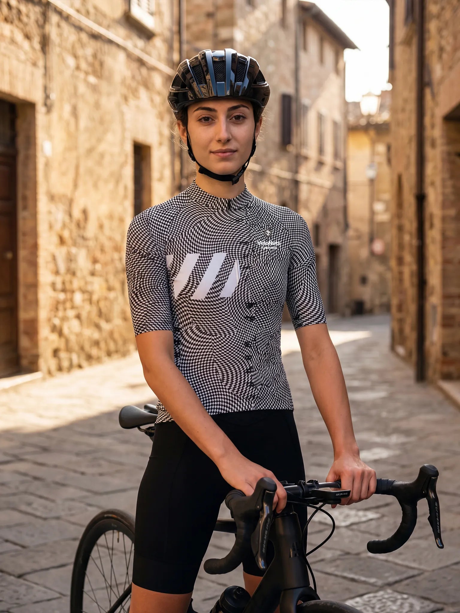 Women's Cycling Jersey-Optical Warp Check