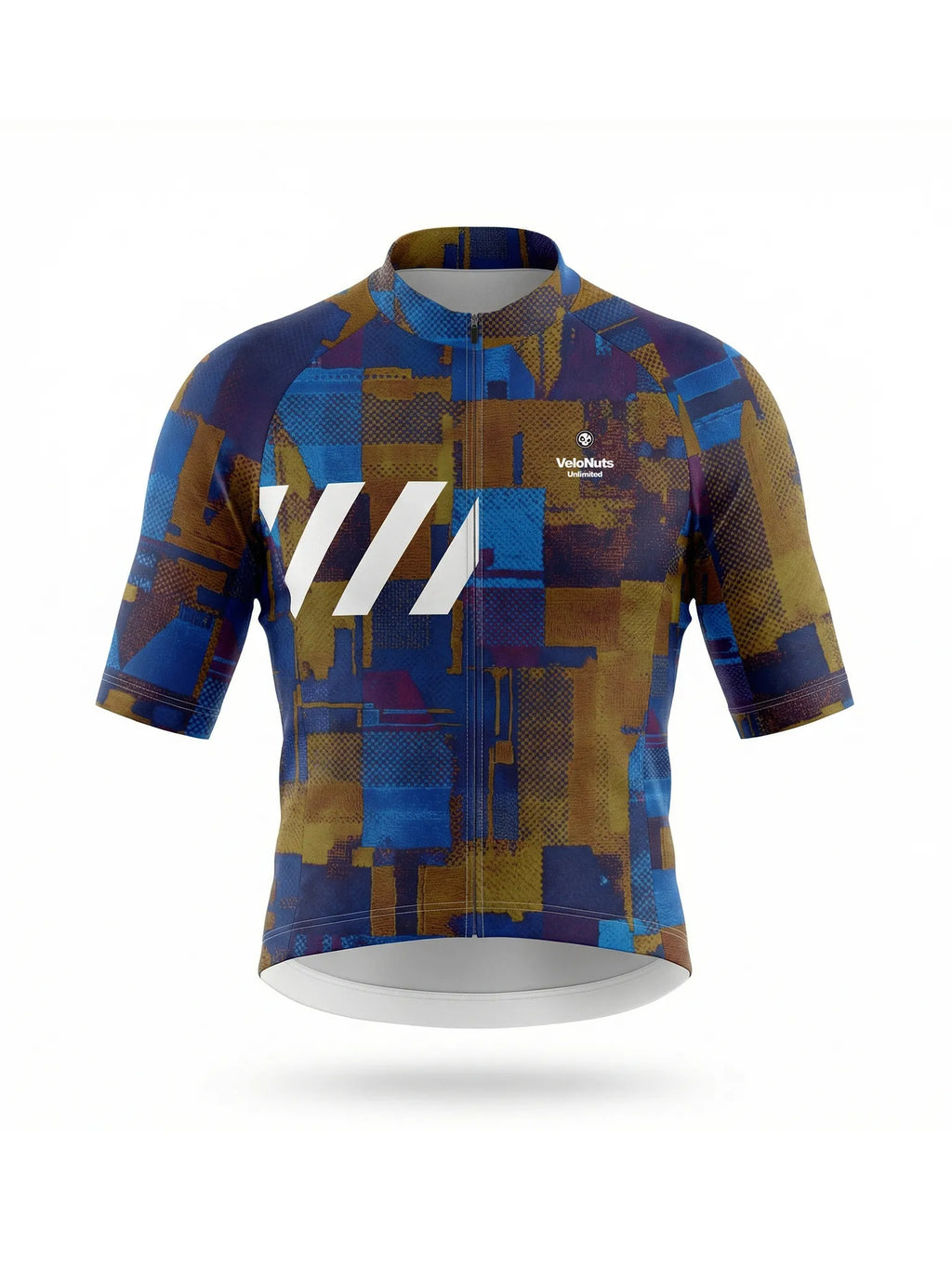 Damen-Radtrikot – Kobalt-Rostblöcke