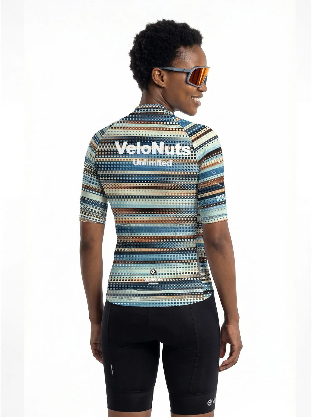 Women's Cycling Jersey-Dotwave Stripe Wordmark