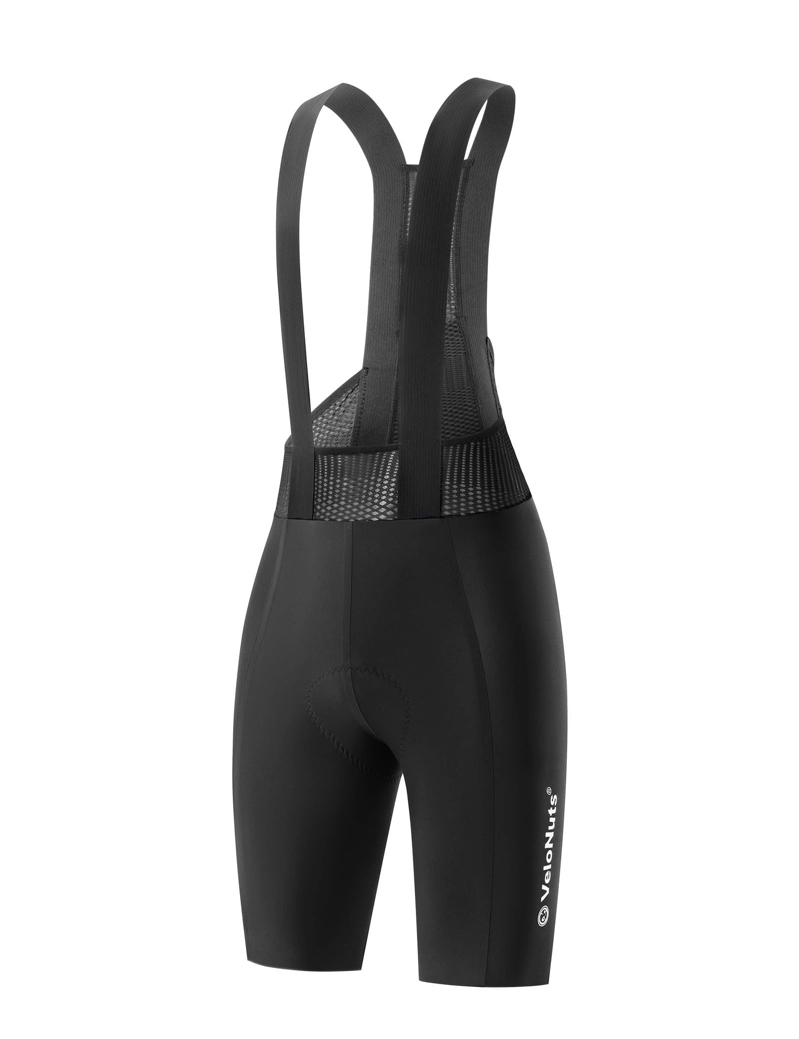 Velonuts Men's Cycling Bib Shorts with Breathable Mesh, Seamless Bonded Panels, Elastic Interface® Chamois, and Non-Slip Leg Grippers
#Color_Black