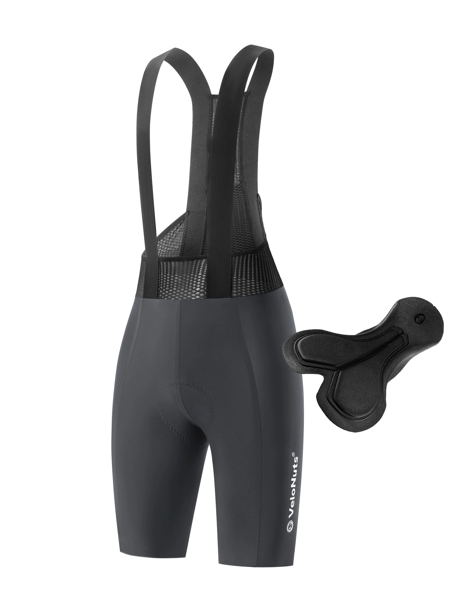 Velonuts Men's Cycling Bib Shorts with Breathable Mesh, Seamless Bonded Panels, Elastic Interface® Chamois, and Non-Slip Leg Grippers
#Color_Gray