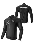 Velonuts Men's Lightweight Windproof Cycling Jacket with a Short High-Waisted Fit, Stretch Cuffs, and Two-Way Zipper.